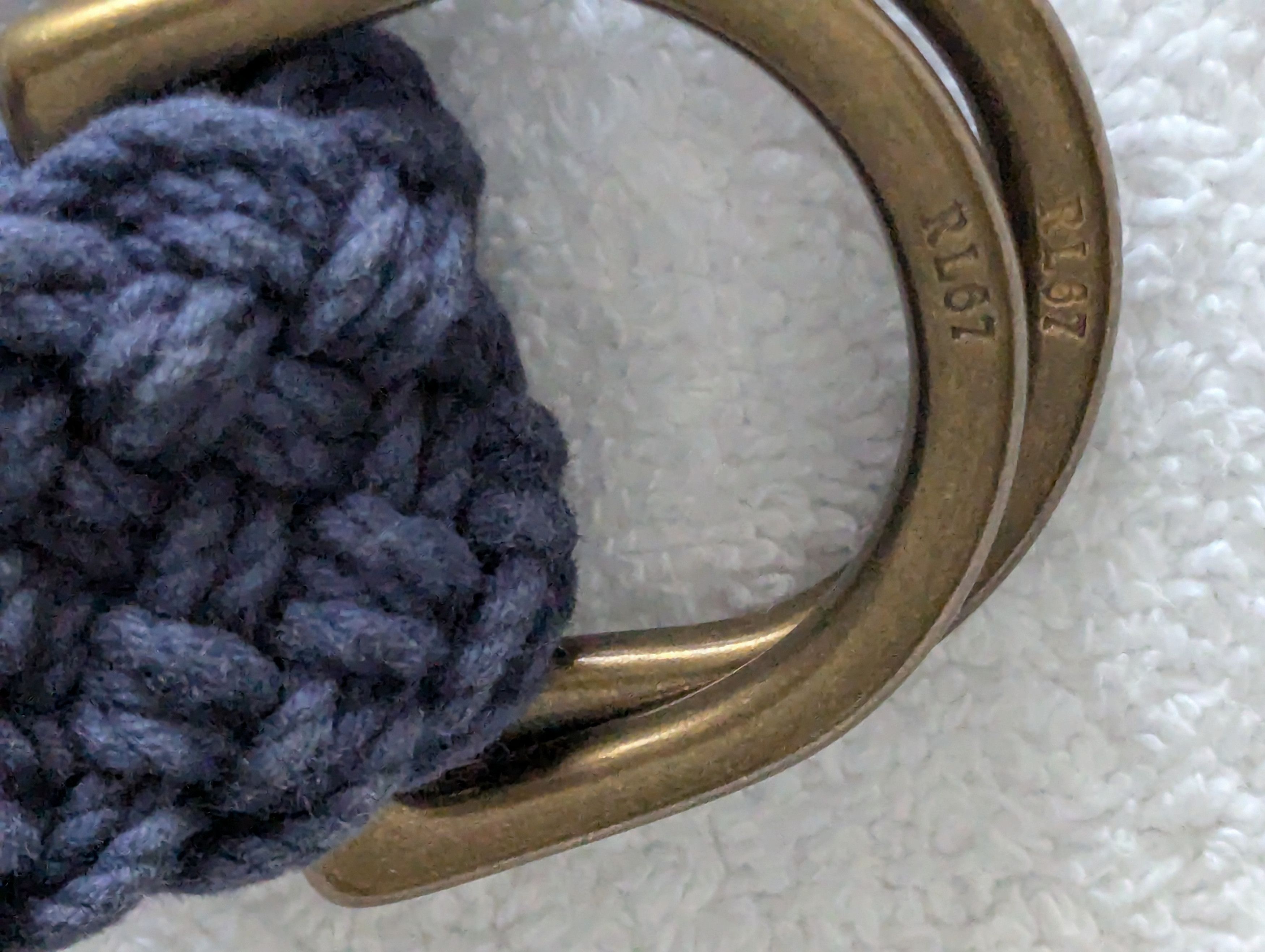 Polo Ralph Lauren Vintage Brass, Nylon and Leather Belt Size 38 - 1 Thumbnail