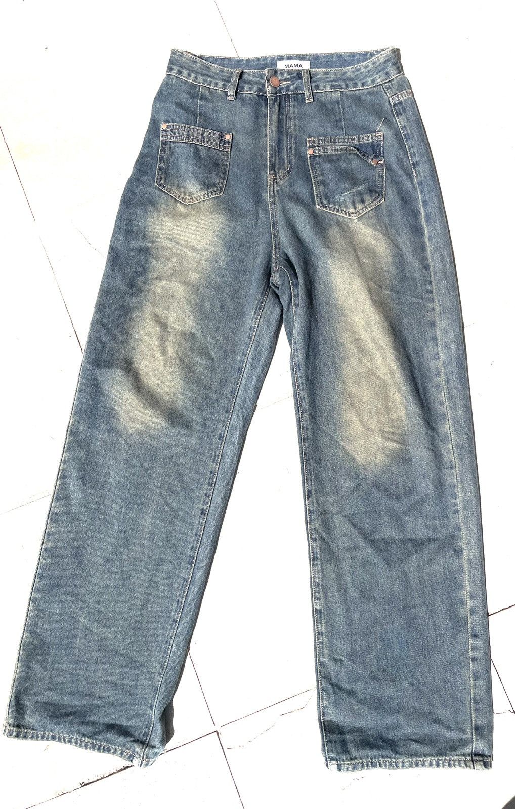 Japanese Brand × Vintage Thrashed Loose Fit Denim Double Pockets Size US 28 / EU 44 - 1 Thumbnail