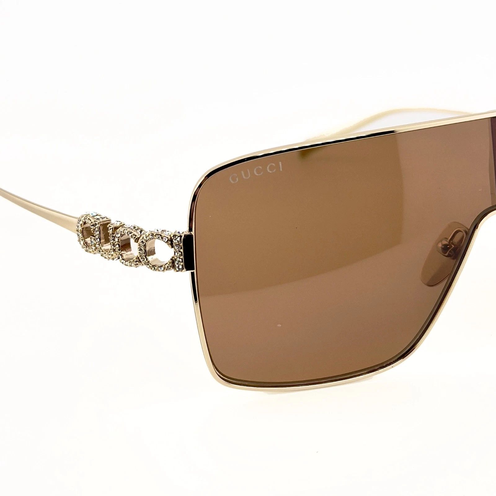 Gucci GUCCI 1936 Gg1936S Gold Brown Crystal Logo Unisex Metal 003 Size ONE SIZE - 9 Thumbnail