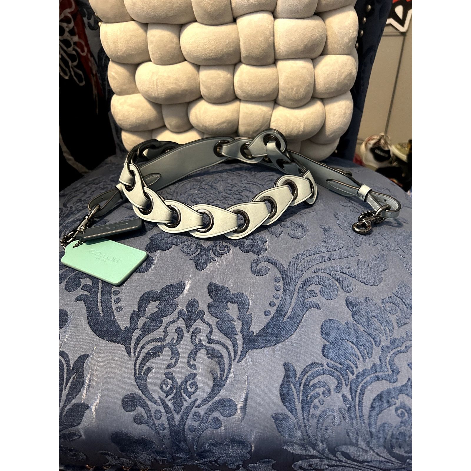 Coach Coach Light Blue Braided Strap with Two Hang Tags Size ONE SIZE - 2 Thumbnail