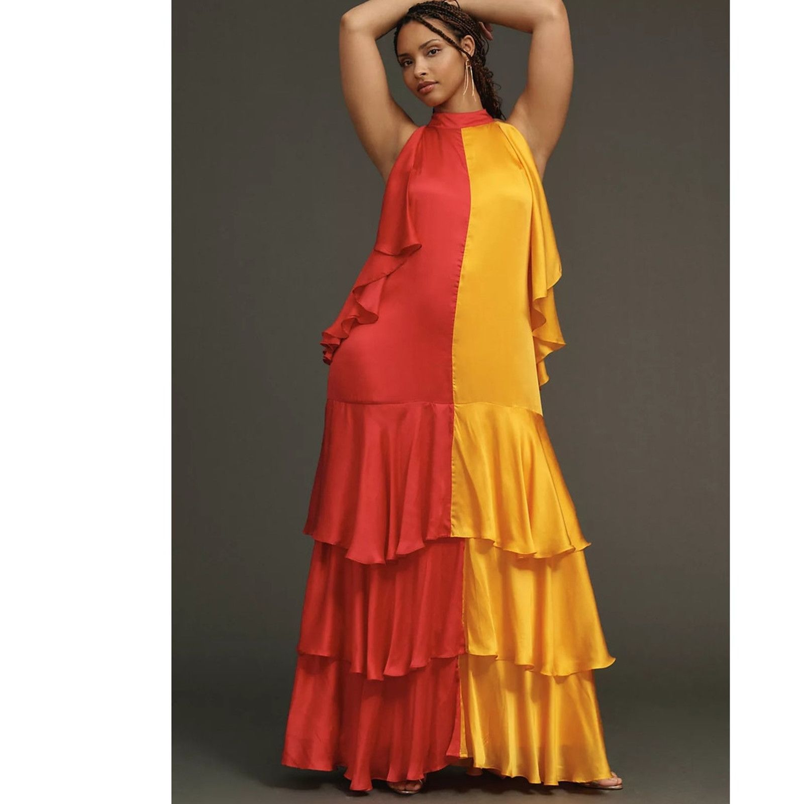 Anthropologie New Pinnacle by Shruti Sancheti Mock-Neck Colorblock Dress Size XS / US 0-2 / IT 36-38 - 6 Thumbnail