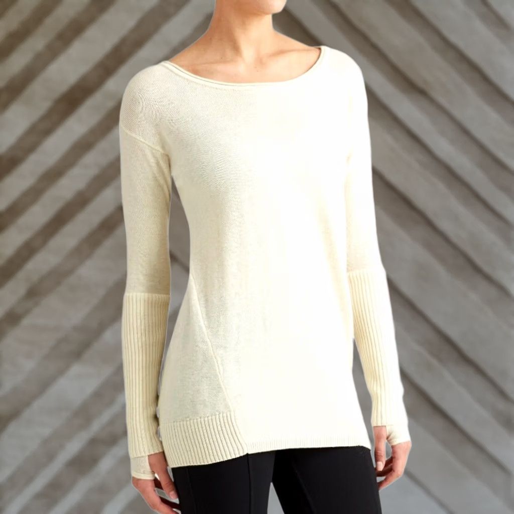 Athleta Athleta Womens Sweater Boat Neck Stretch XXS Beige Nopa 100% Merino Wool Knit Pullover Casual Active Workwear Travel Size XXS / US 00 / IT 34 - 1 Thumbnail