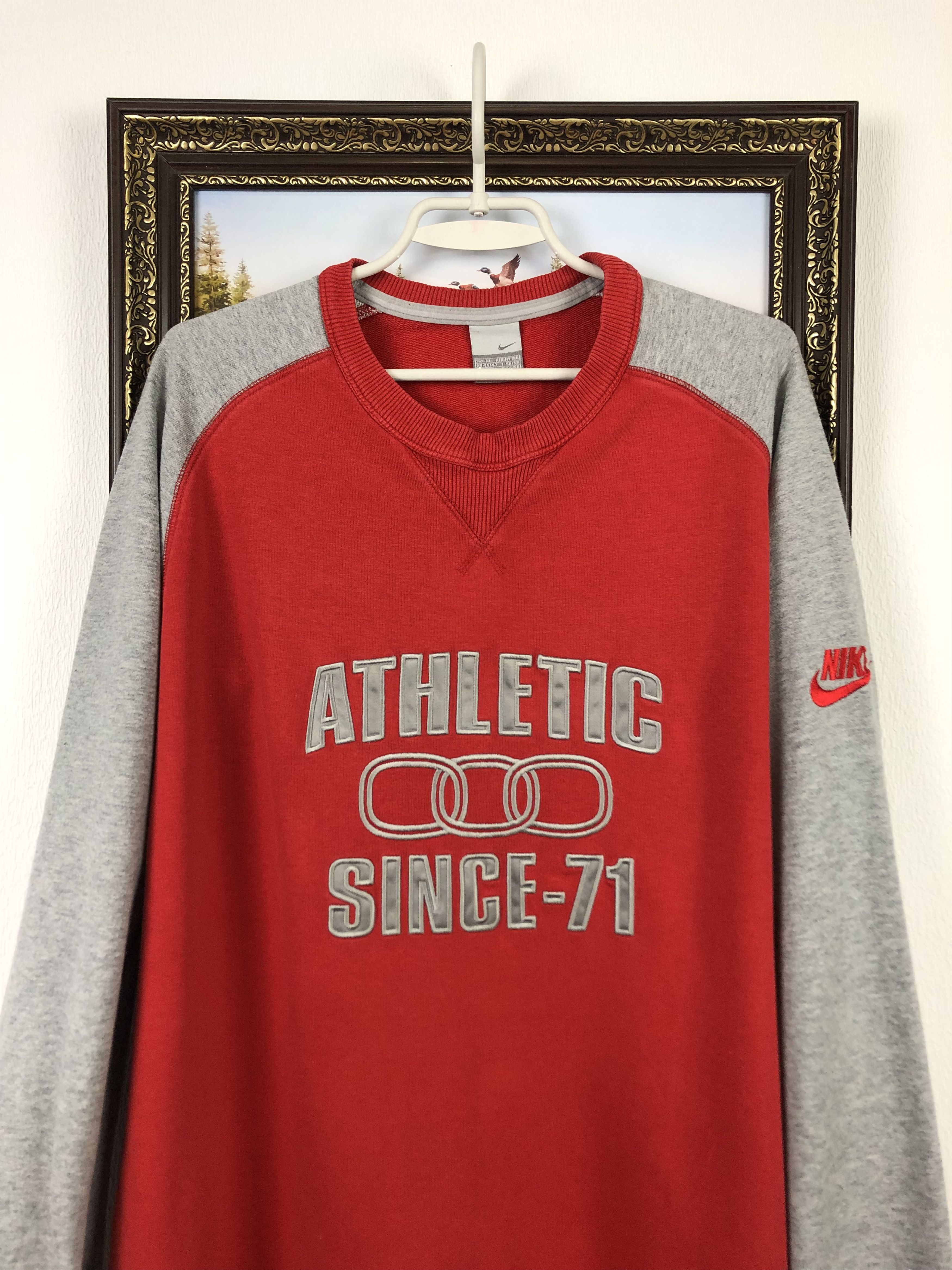 Nike Vintage Nike Athletic Sweatshirt Swoosh Logo Rare Size US XL / EU 56 / 4 - 2 Thumbnail