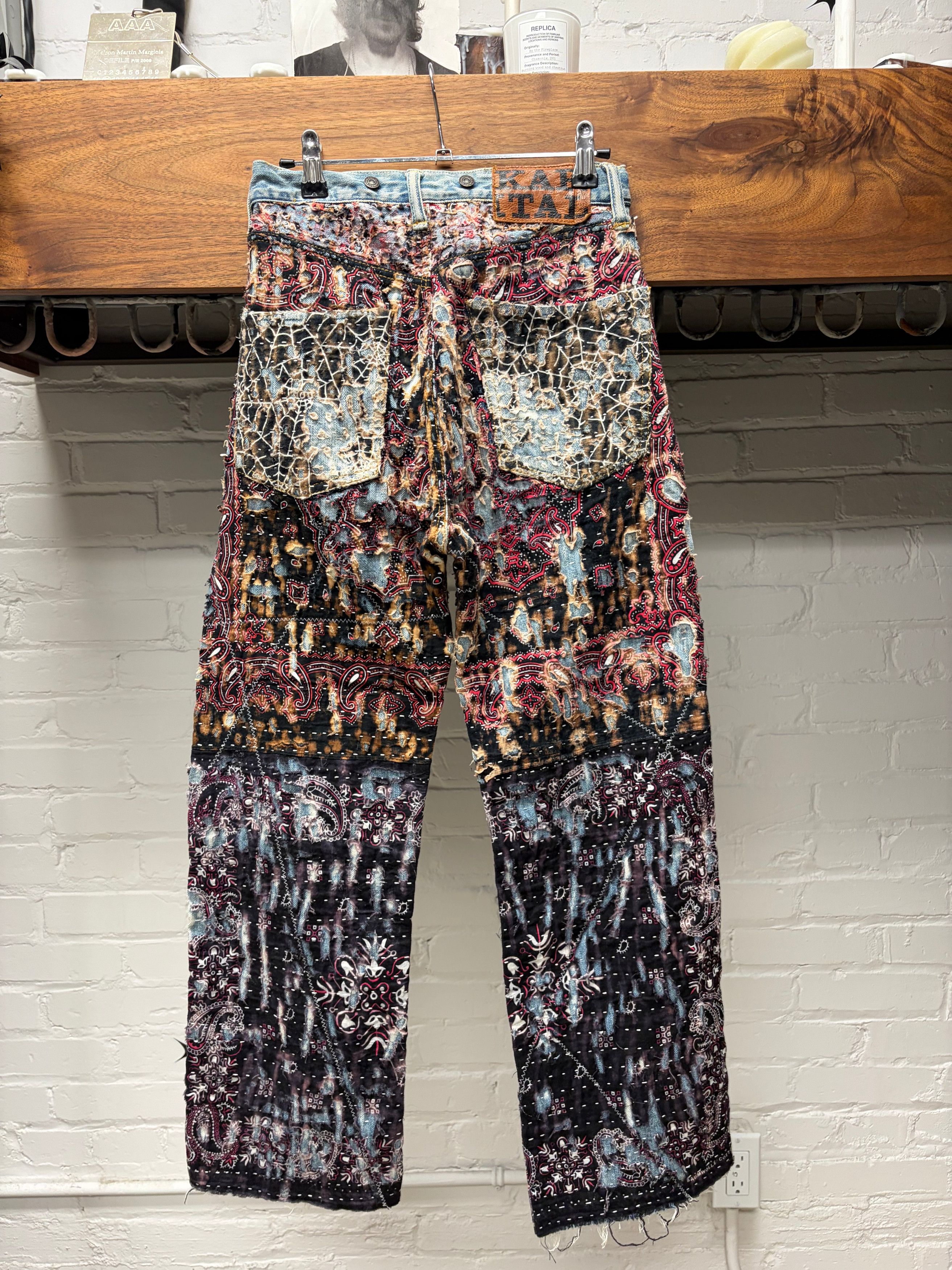 Kapital Kapital Hand Repaired ‘Tapestry’ Boro Blue Denim Size US 26 / EU 42 - 4 Thumbnail