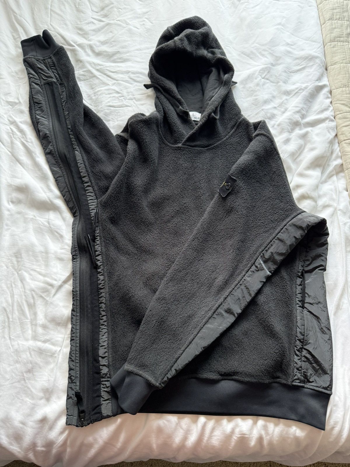 Stone Island Stone Island 61338 Fleece Hoodie in Black Size US L / EU 52-54 / 3 - 3 Thumbnail