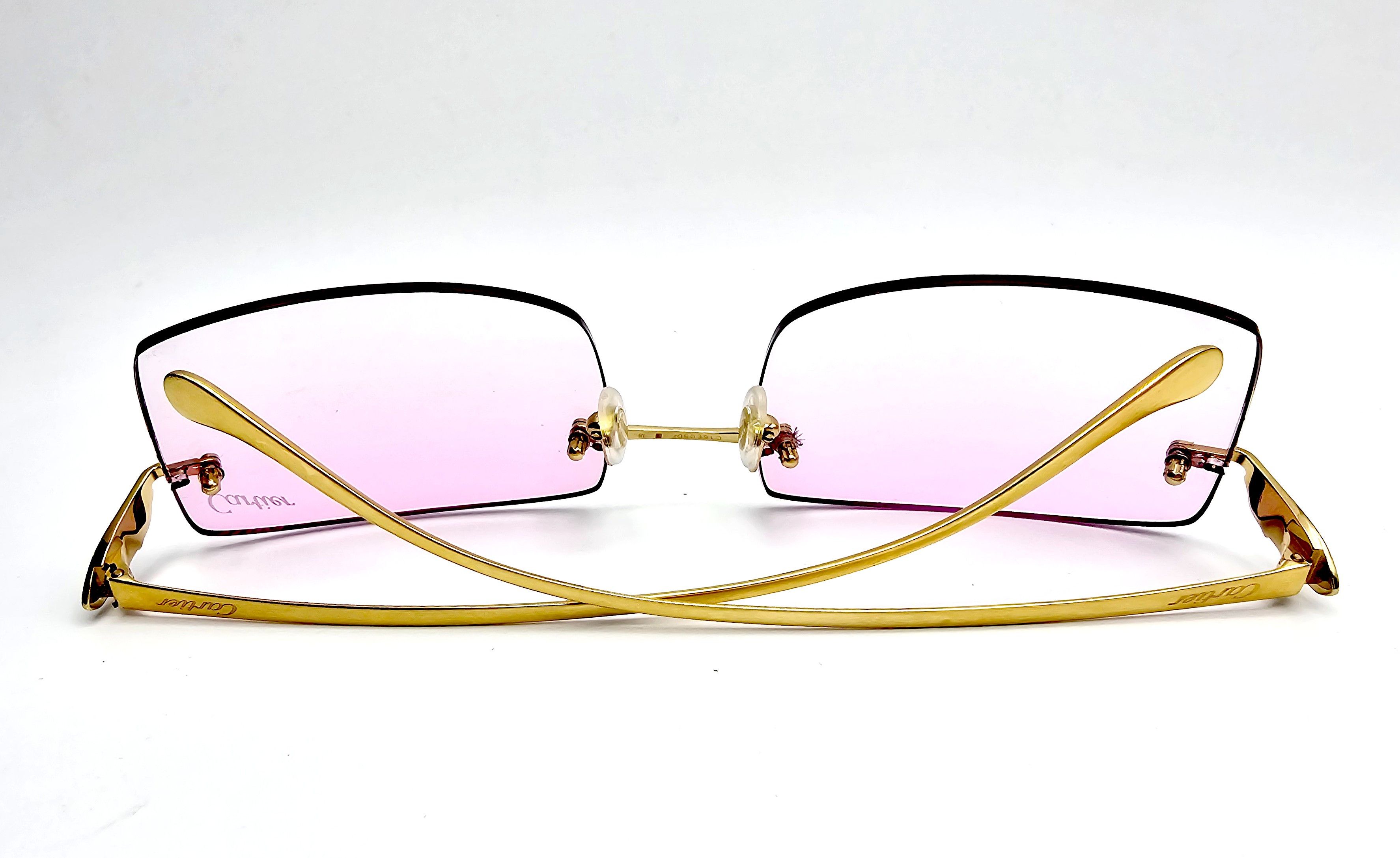 Cartier Cartier Rimless Custom Diamond Gold Sunglasses Size ONE SIZE - 13 Thumbnail