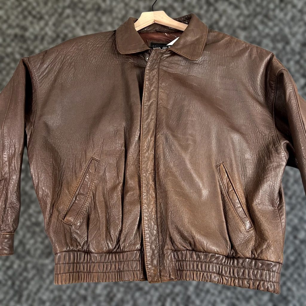 Vintage VINTAGE Luis Alvear Leather Bomber Jacket Size Large Brown Men's Size US L / EU 52-54 / 3 - 1 Thumbnail