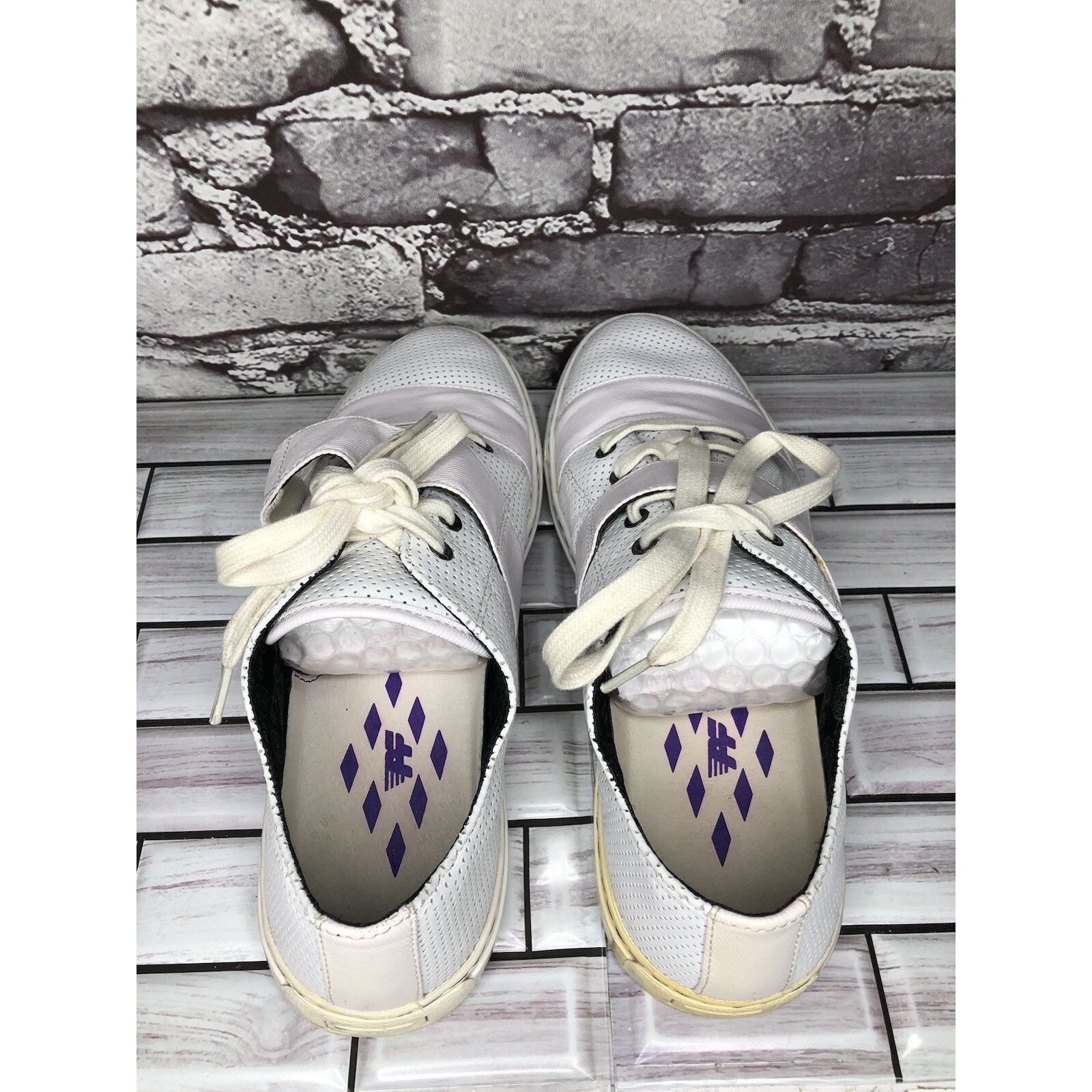 P.F. Flyers Pf Flyers White Leather Perforated Strap Lace Shoes Women Sz Size US 11 / IT 41 - 7 Thumbnail