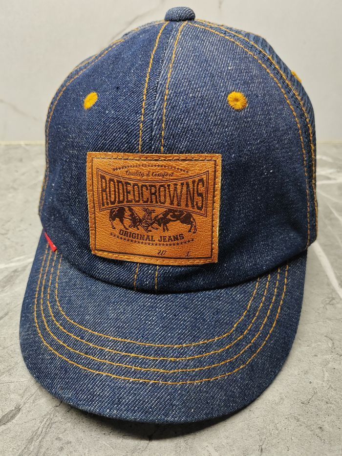 Japanese Brand Vintage Rodeo Crowns Denim Trucker Cap Hat Size ONE SIZE - 1 Thumbnail