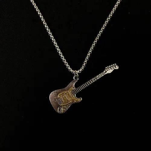VIBE Guitar Necklace Y2K Gothic Punk Chain Size ONE SIZE - 7 Thumbnail