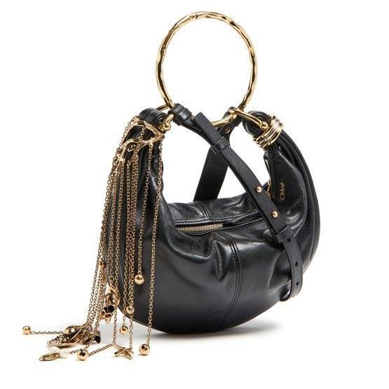 Chloe Chloe Bracelet Seashell Chain Detail Black Grained Leather B Size ONE SIZE - 2 Thumbnail