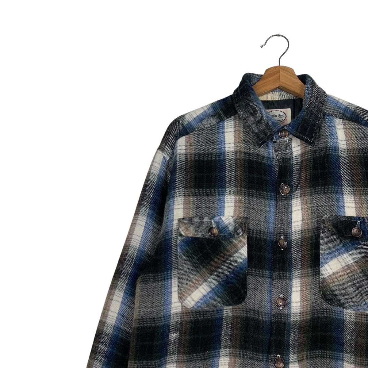 Flannel BONITA BELA Four Pocket Checked Flannel Jacket #2296-C102 Size US M / EU 48-50 / 2 - 6 Thumbnail