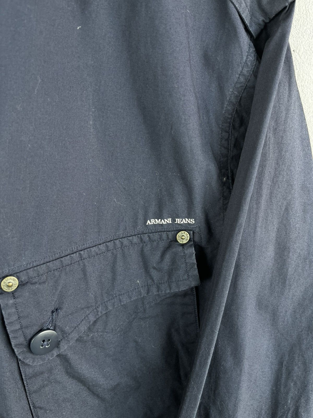 Giorgio Armani Armani Jeans Vintage Utility Military Navy Zip Shirt Size M Size US M / EU 48-50 / 2 - 5 Thumbnail