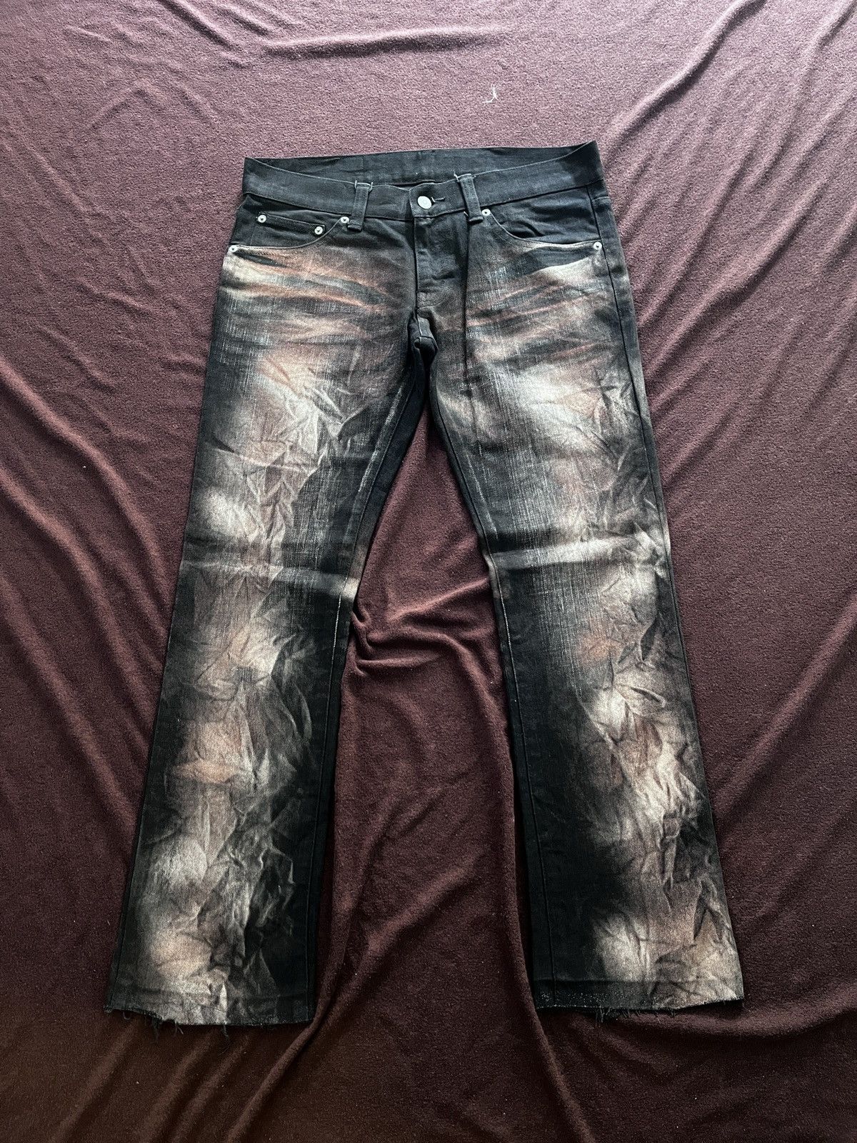 Tornado Mart TORNADO MART ACID SPRAY FLARE JEANS Size US 30 / EU 46 - 3 Thumbnail