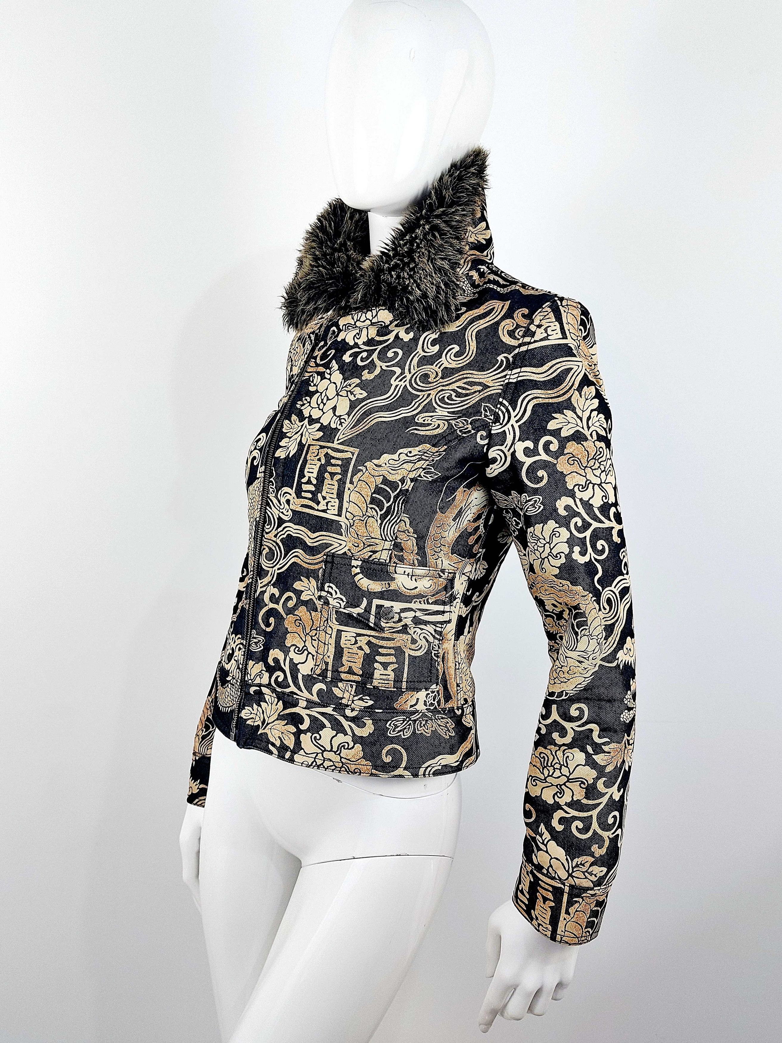 Kenzo Kenzo Jeans Japanese Asian Dragon Faux Fur Coat Jacket Size S / US 4 / IT 40 - 1 Thumbnail