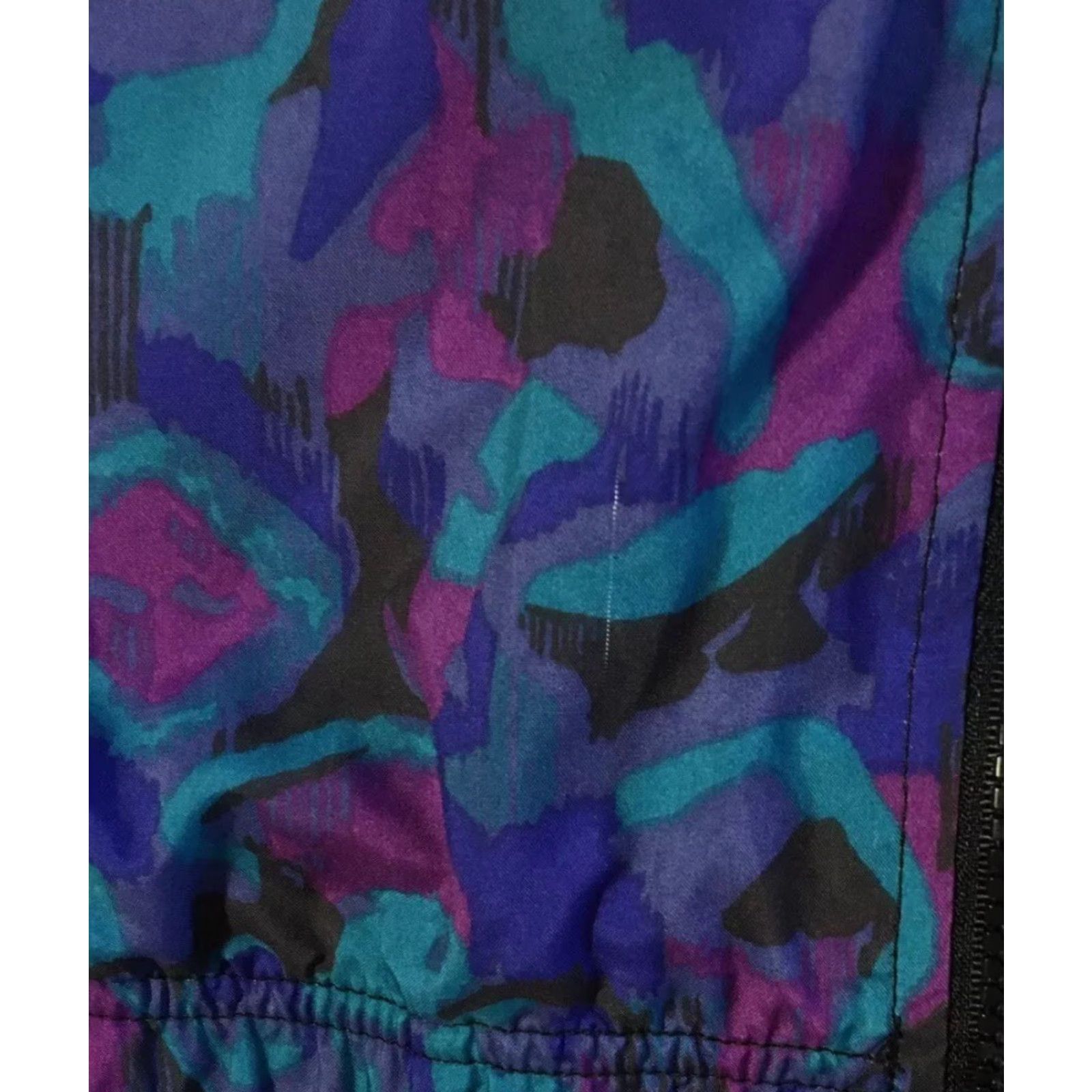 Reebok Vtg 90s Reebok Abstract Art AOP Bomber Jacket L Blue Women Shirt Windbreaker Vintage 90s Vaporwave Art Baroque Graphic Spotlight Womens Size L / US 10 / IT 46 - 4 Thumbnail