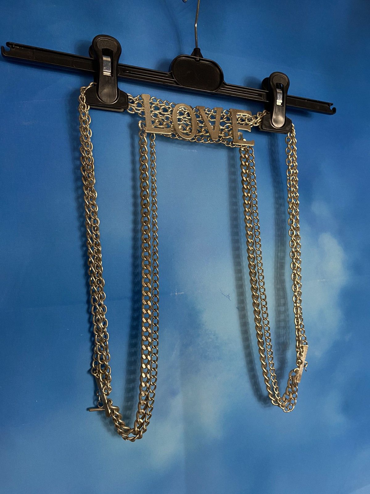 Japanese Brand × Vintage Metal Chain Belt y2k “Love” D&G style Size ONE SIZE - 1 Thumbnail