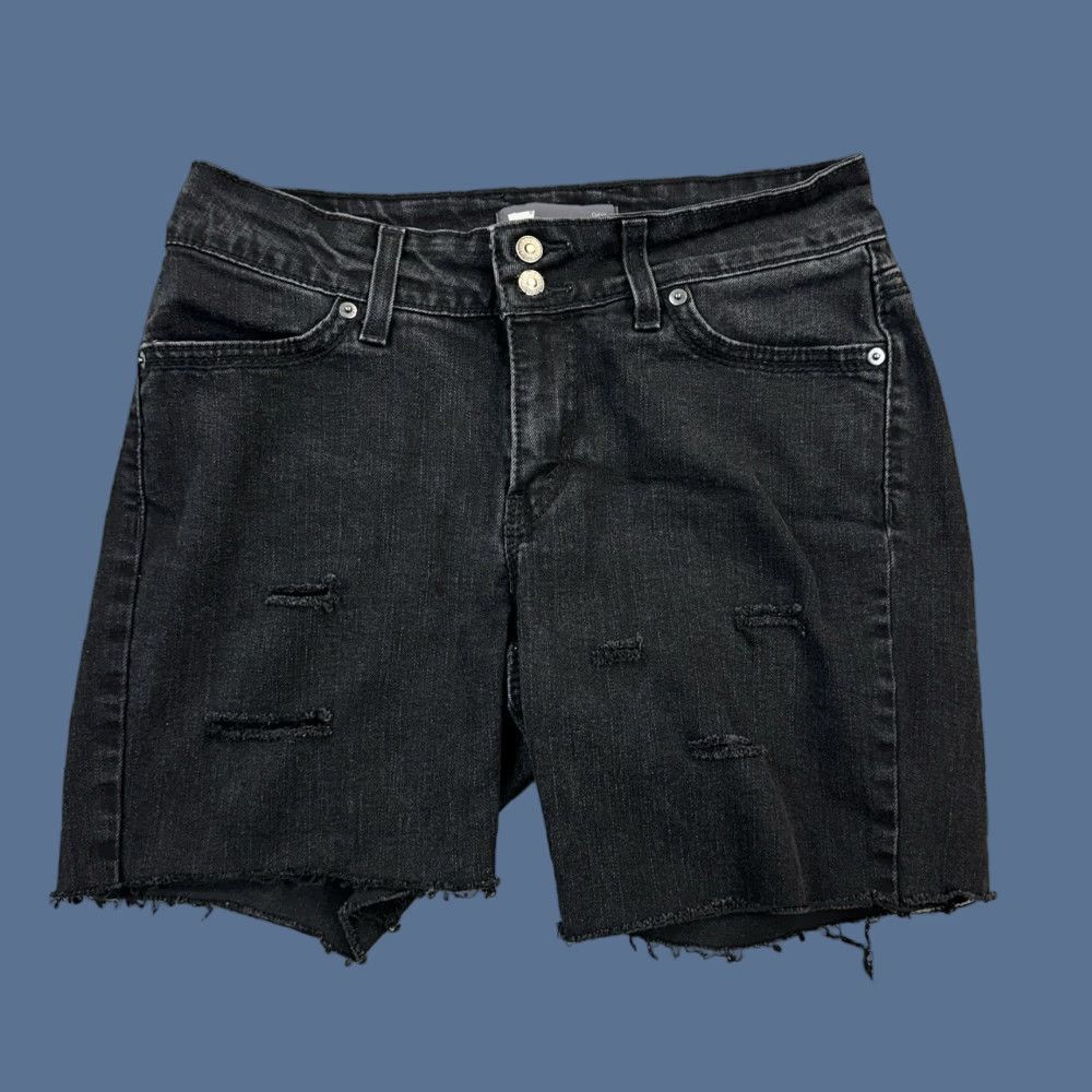 Levi's VINTAGE Levi's Shorts Women 30 Black 529 Curvy Skinny Leg Cut-Off Distressed Stretch Denim 6 Inseam Jeans Casual Womens Retro 90s Size 30" / US 8 / IT 44 - 1 Thumbnail