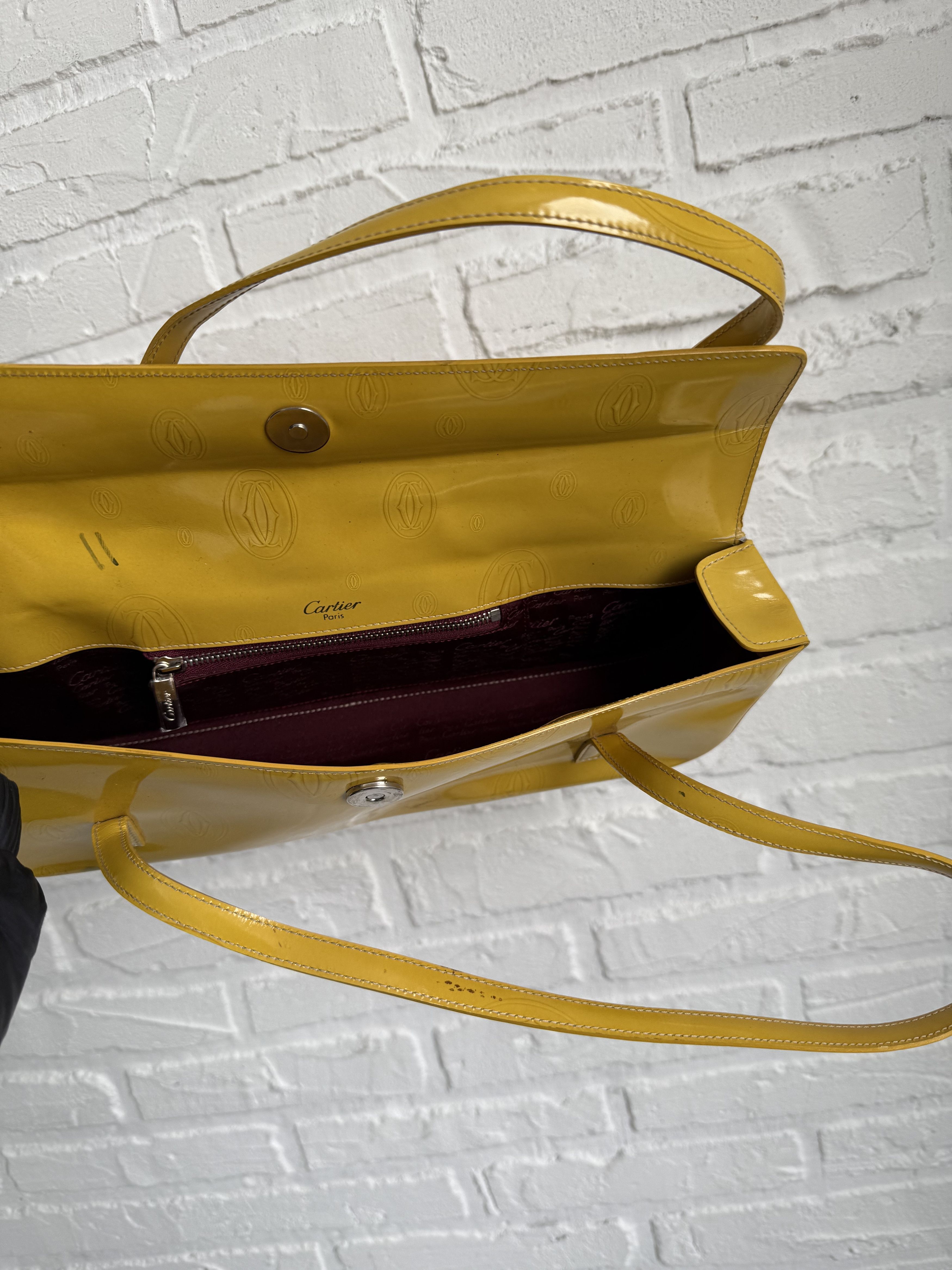 Cartier Vintage Cartier yellow patent leather monogram shoulder bag Size ONE SIZE - 4 Thumbnail