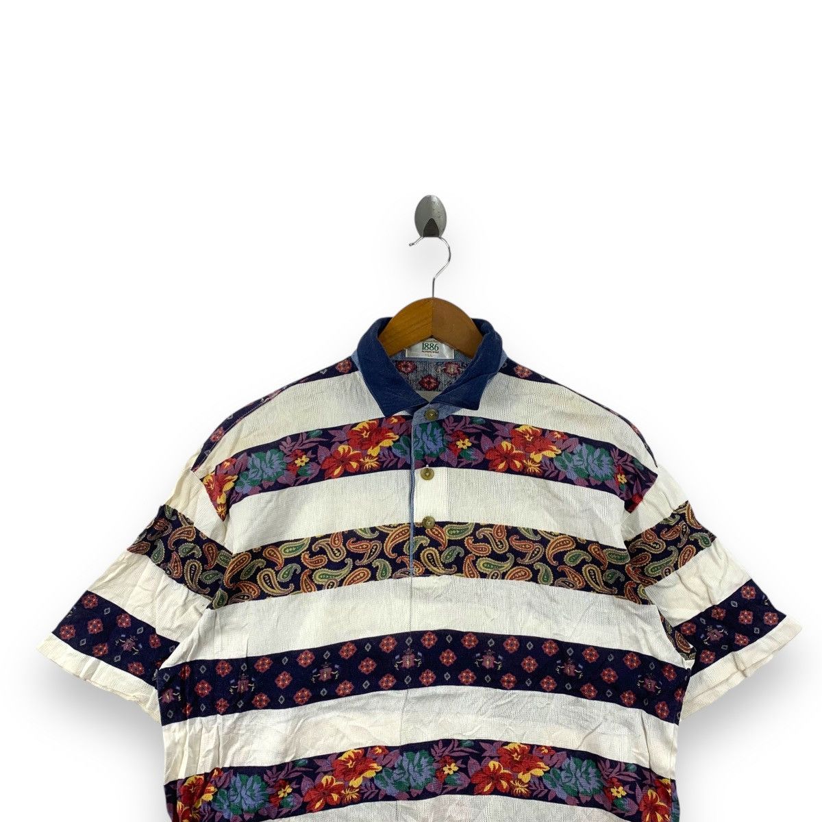 Vintage Vintage MUNSINGWEAR GRAND SLAM Floral Paisley Polo Tee Shirt Size US XL / EU 56 / 4 - 2 Thumbnail