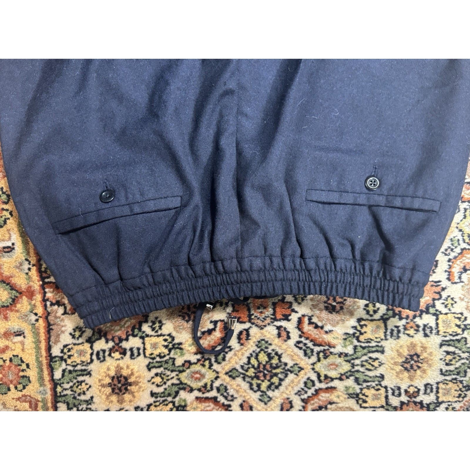 Rubinacci Rubinacci Napoli Navy Blue Stretch Waist Wool Trouser 30x29 Size US 30 / EU 46 - 7 Thumbnail