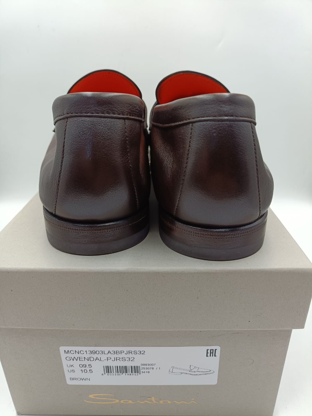 Santoni Santoni Brown Leather Loafers Size US 10.5 / EU 43-44 - 10 Thumbnail