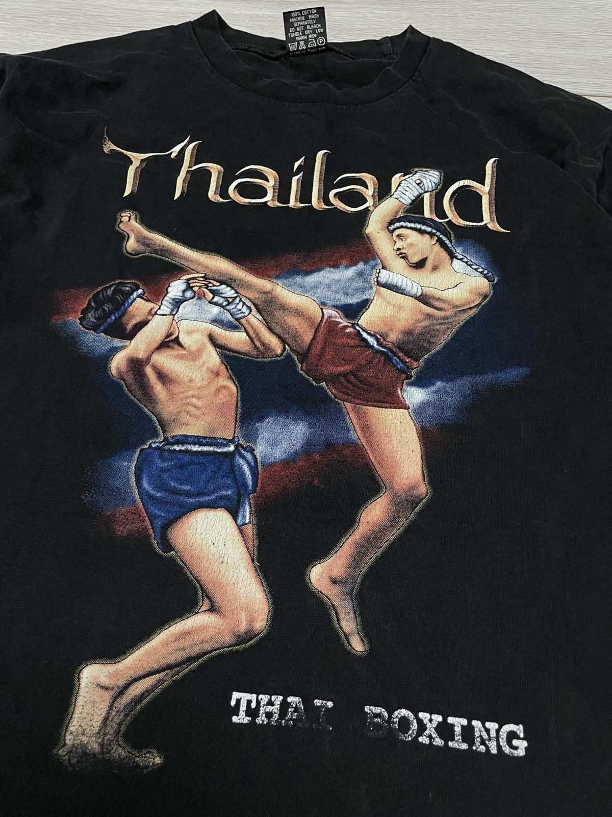 Vintage Vintage Thailand Muay Thai Boxing Graphic Tee Streetwear Size US L / EU 52-54 / 3 - 3 Thumbnail