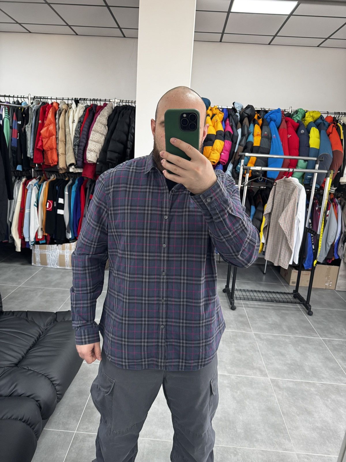Burberry Burberry Brit Nova Check Blue Button Shirt Long Sleeve Size US XL / EU 56 / 4 - 2 Thumbnail