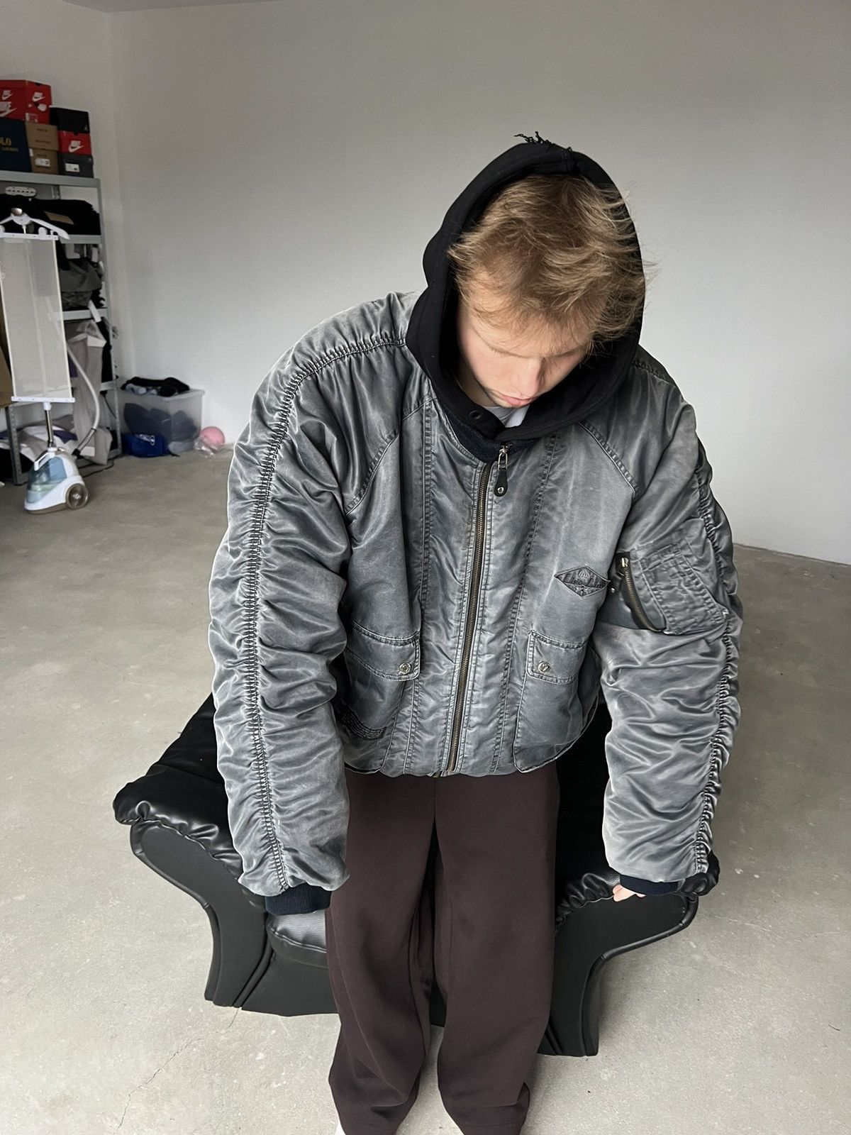 20471120 × Vintage 00s Vintage Balenciaga Style Bomber Size US XL / EU 56 / 4 - 9 Thumbnail