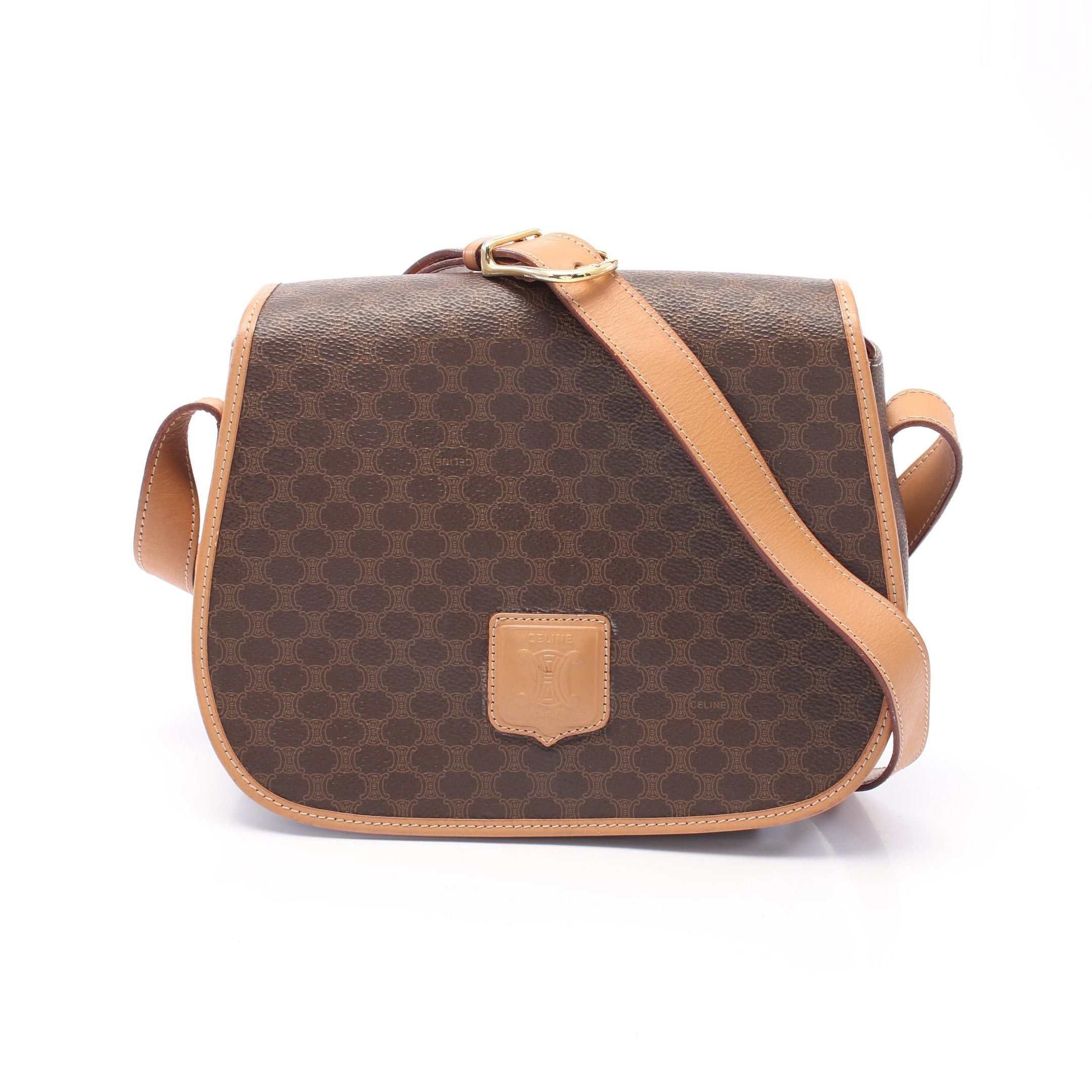 Celine Celine Macadam Shoulder Bag Leather Brown Size ONE SIZE - 1 Thumbnail