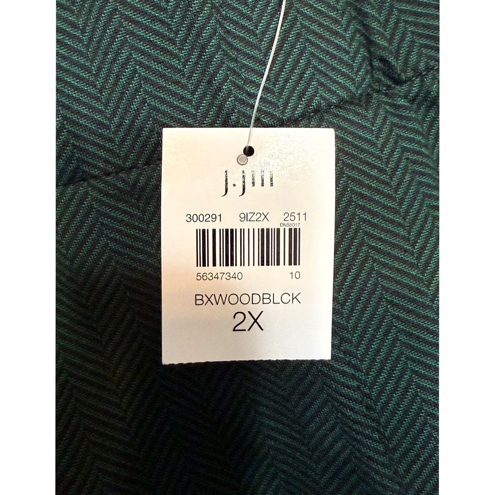 J. Jill J. Jill Pants Womens Sz 2X Green Herringbone Ponte Slim Leg Pull On Welt Pockets NEW Size 40" / US 18 - 3 Thumbnail