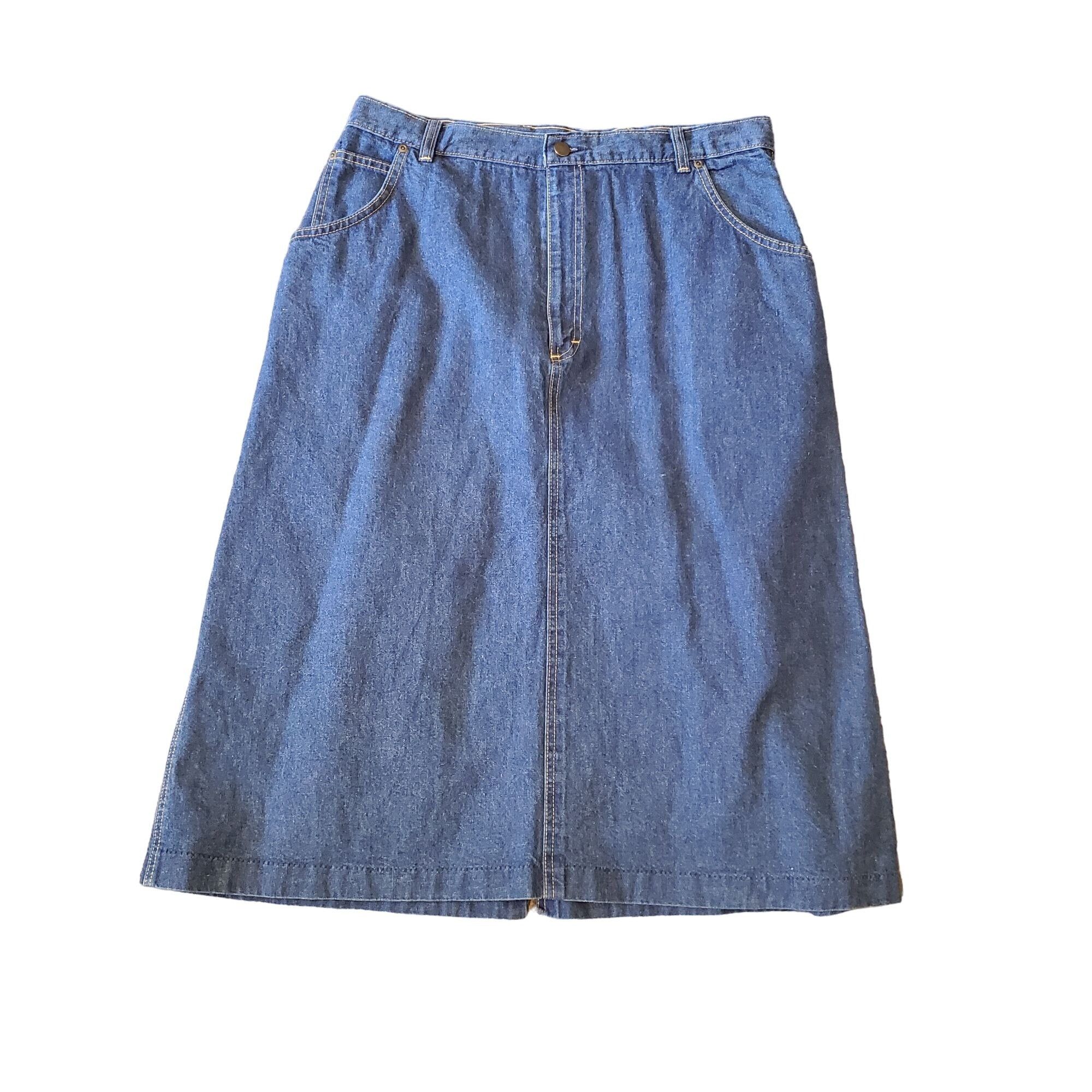 Other Cheryl Tiego 34 Vintage Blue Jean Denim Skirt Pockets Back S Size 34" / US 12 / IT 48 - 1 Thumbnail