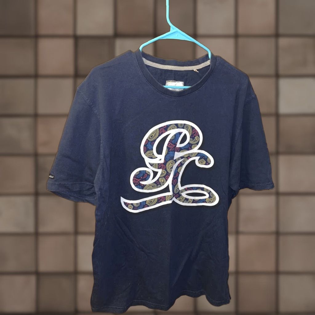 Vintage Play Cloths Mens XL T-Shirt Navy Blue Paisley Logo Graphic Print Crew Neck Jersey Short Sleeve Men Fall Summer Spring Winter Size US XL / EU 56 / 4 - 1 Thumbnail