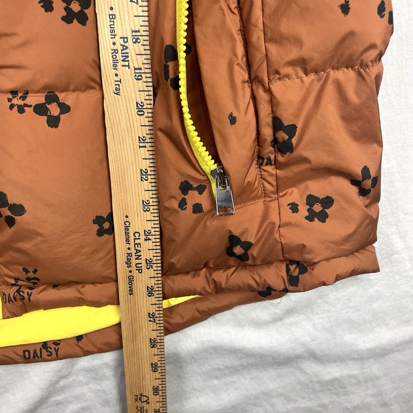 Vintage Kerri Rosenthal Vest Womens Large XL Brown Yellow Happy Daisy Puffer Full Zip Size XL / US 12-14 / IT 48-50 - 6 Thumbnail