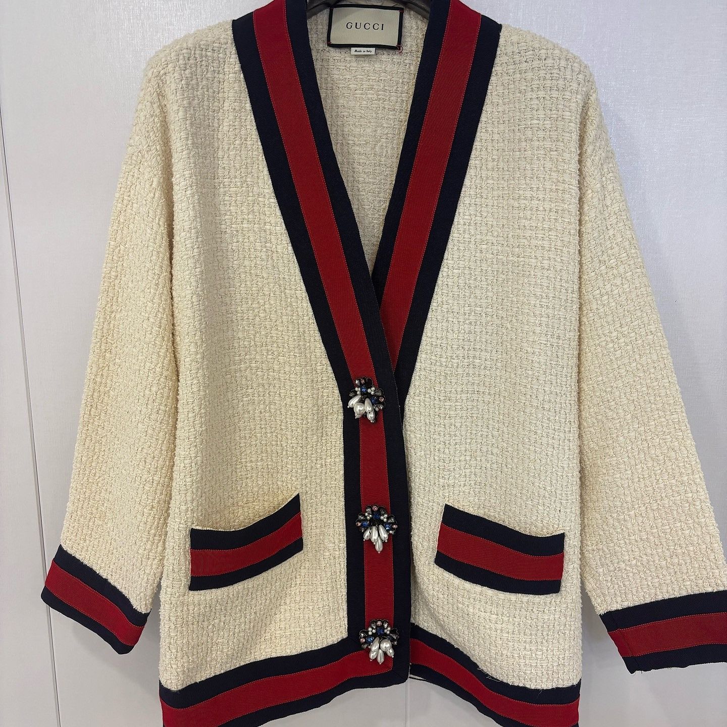 Gucci Gucci Tweed Web Trim Cardigan Size XS Size XS / US 0-2 / IT 36-38 - 1 Thumbnail