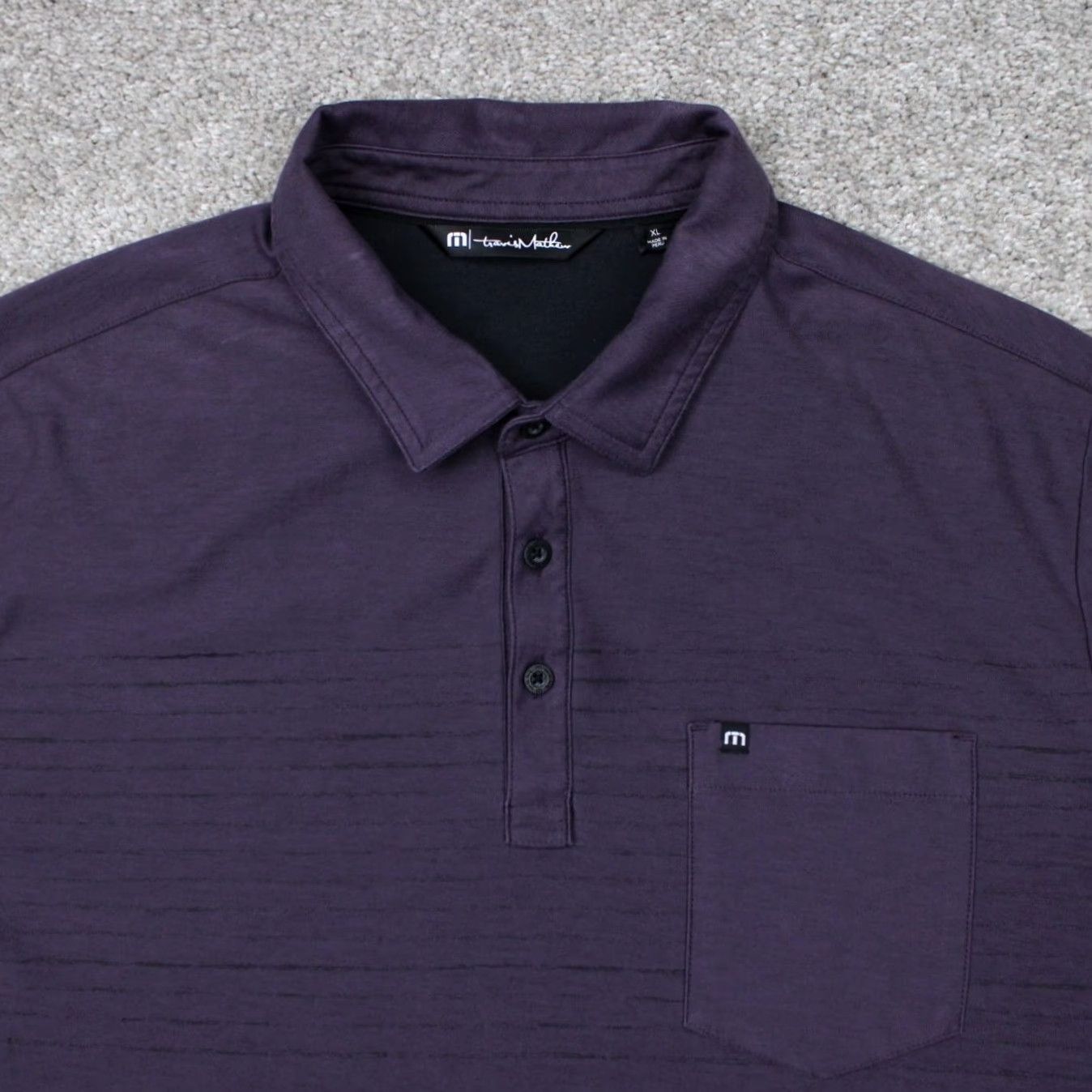 TravisMathew Travis Mathew Polo Shirt Mens XL Purple Pima Cotton/Polyester Pocket S/S Golf Size US XL / EU 56 / 4 - 5 Thumbnail