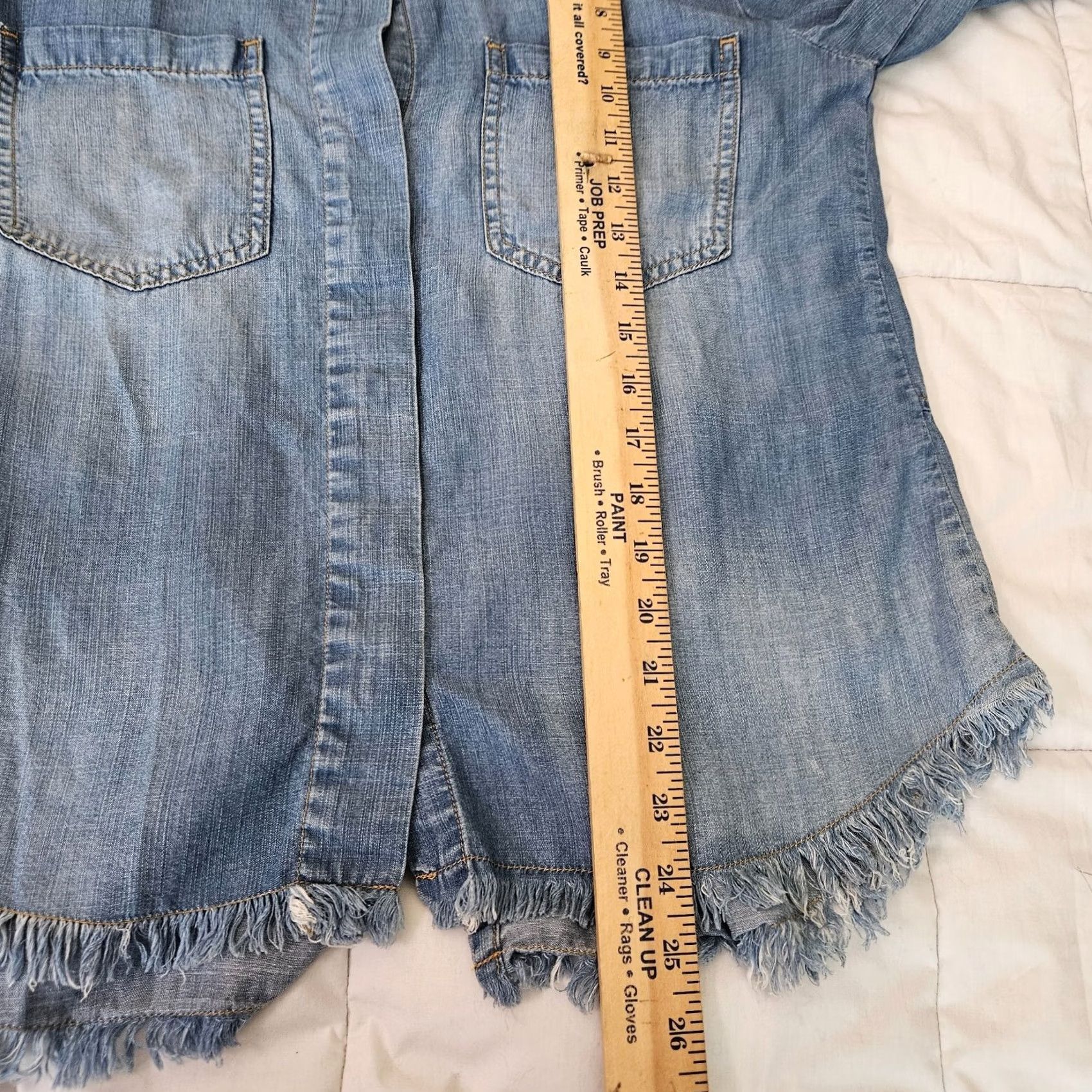 CLOT Cloth & Stone Button-Up Long Sleeve Chambray Blouse S Women Blue Sl Chunk Pleated Back Shirt L Size S / US 4 / IT 40 - 6 Thumbnail