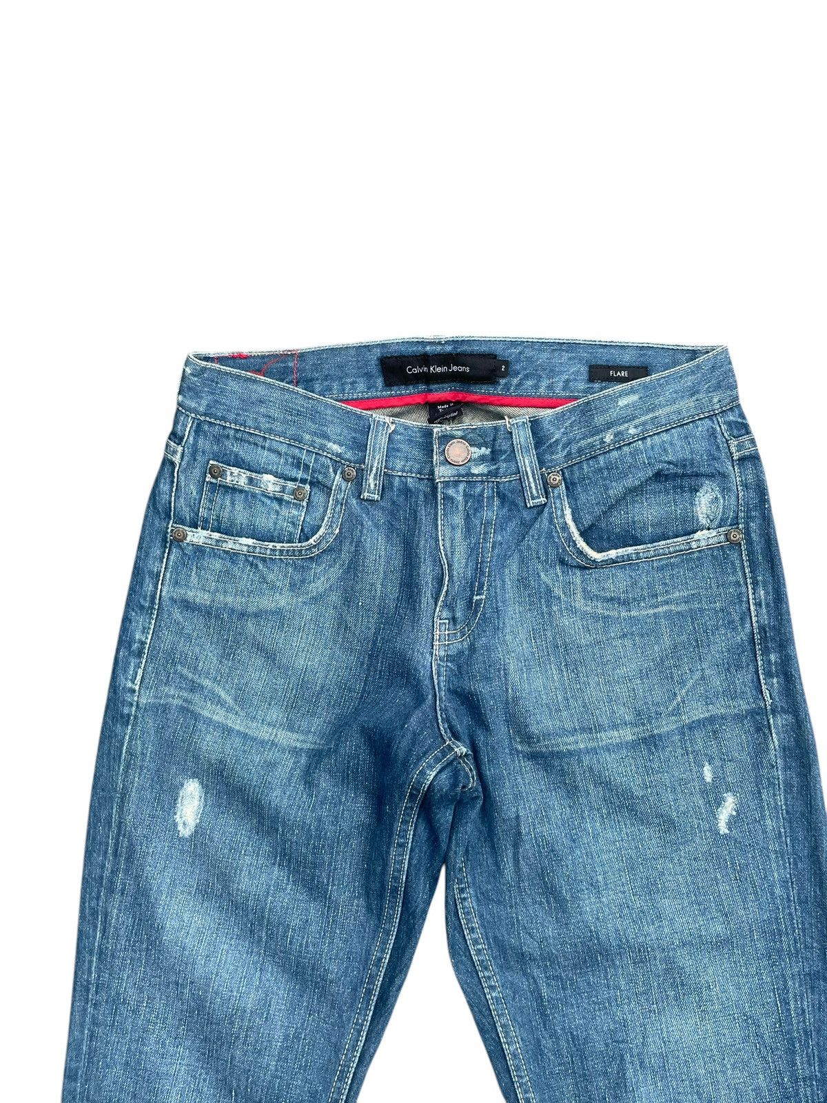 Calvin Klein × Vintage Vintage Calvin Klein Flare Distresed Denim Size 28" / US 6 / IT 42 - 4 Thumbnail