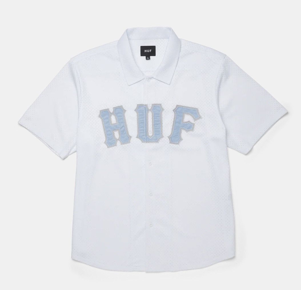 Huf ⚡️ HUF Arch Mesh Button Up Jersey Shirt White 2XL XXL ⚡️ Size US XXL / EU 58 / 5 - 1 Thumbnail