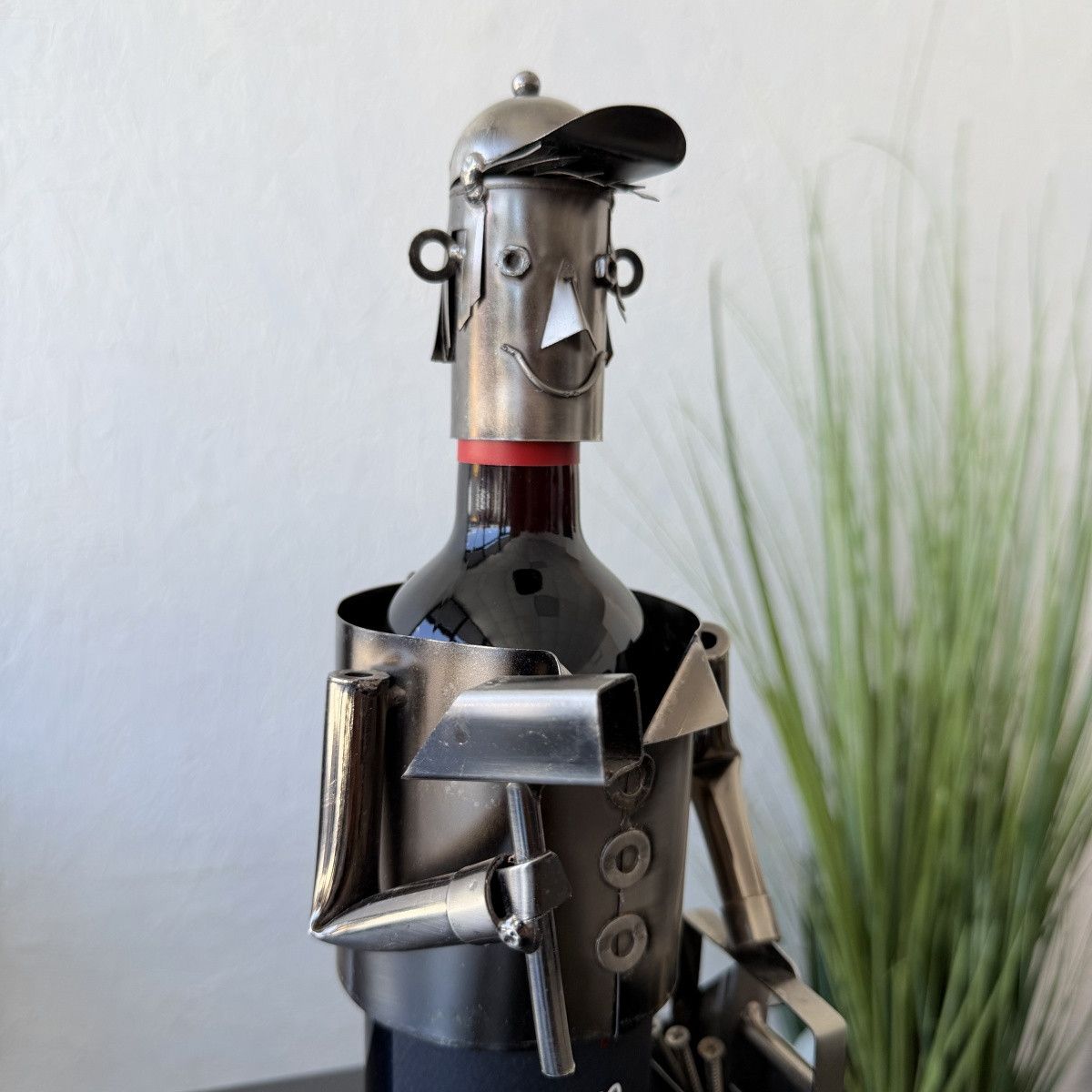 Vintage Vintage Metal Builder Wine Bottle Holder Stand Sculpture Size ONE SIZE - 4 Thumbnail