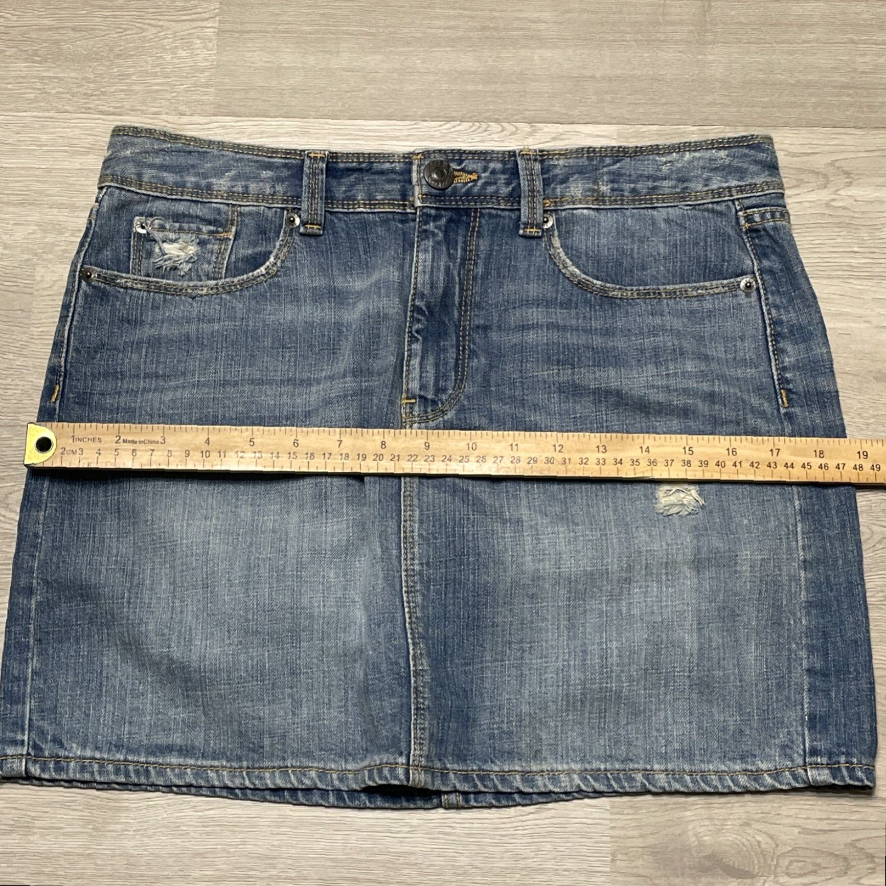 Gap GAP Blue Denim Mini Skirt 6 28 Regular Casual Womens Size 28" / US 6 / IT 42 - 6 Thumbnail