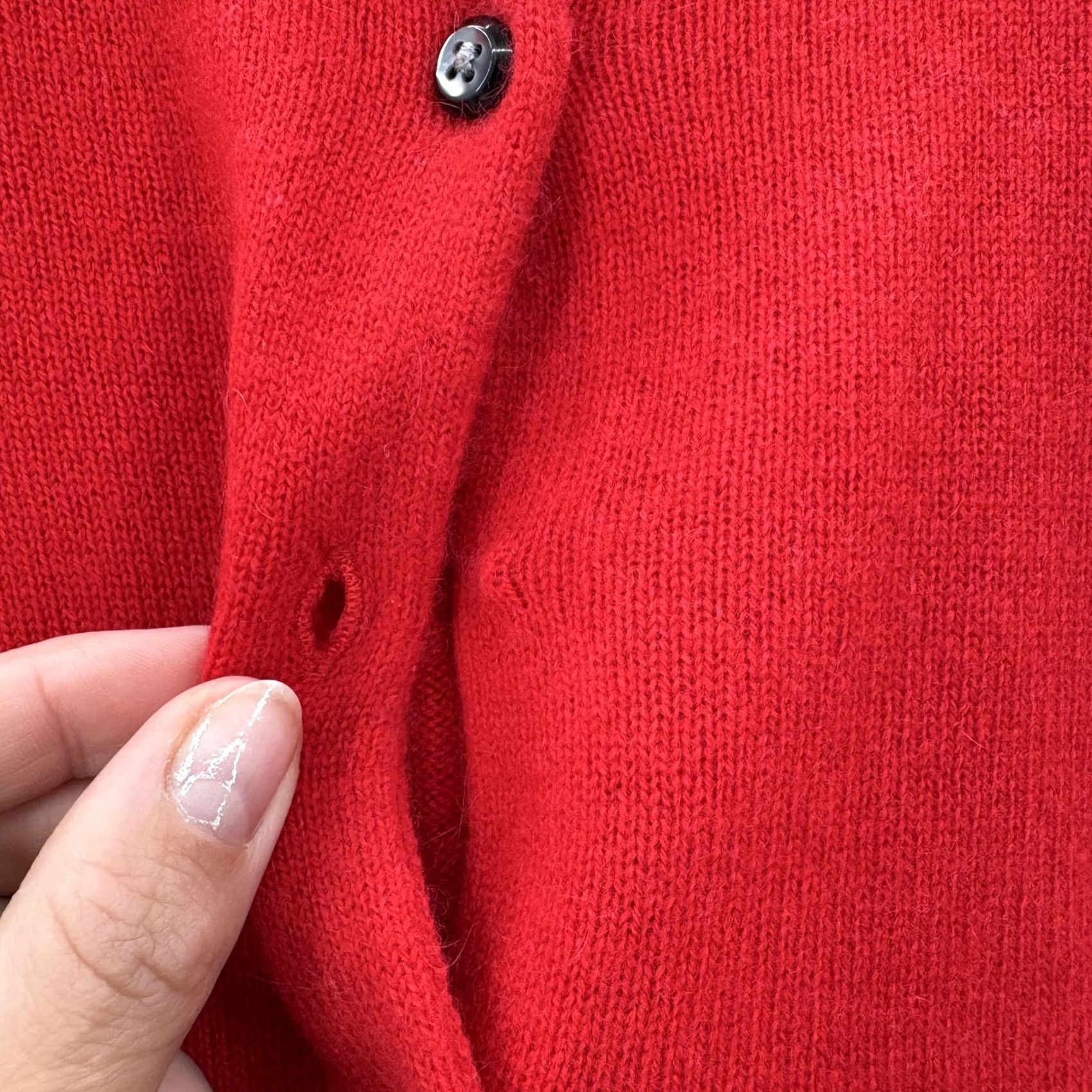 Apt. 9 APT.9 Sweater Cardigan Womens Large Red 100% Cashmere Button Crew Neck Size L / US 10 / IT 46 - 3 Thumbnail