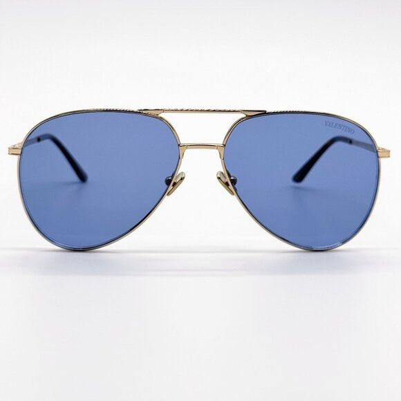 Valentino NEW VALENTINO SUNGLASSES VLS-172C GOLD/BLUE UNISEX EYEWEAR Size ONE SIZE - 4 Thumbnail