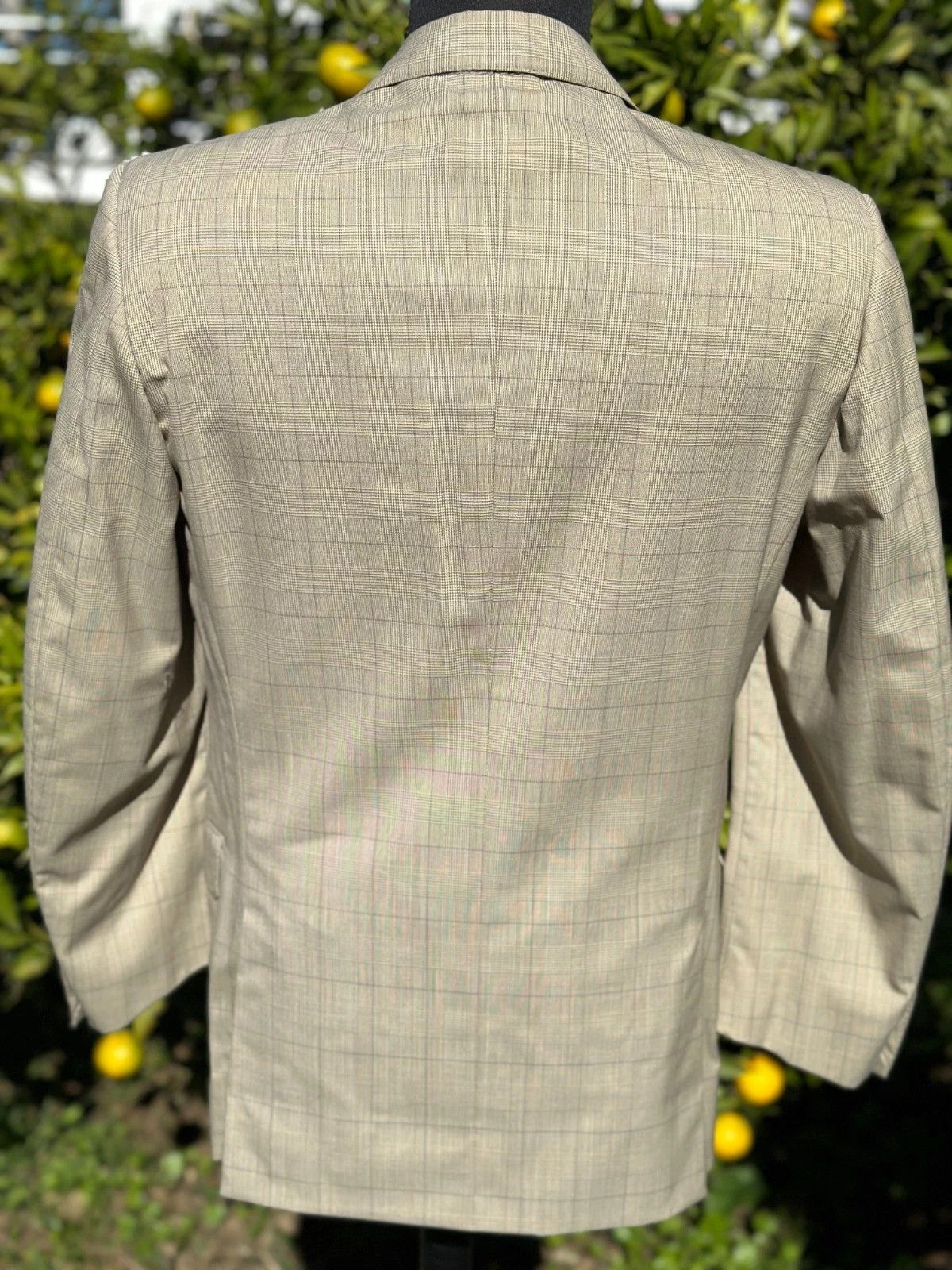 Gucci Gucci Vintage Blazer IT 46 Beige Glen Check 2-Button Size 46R - 2 Thumbnail