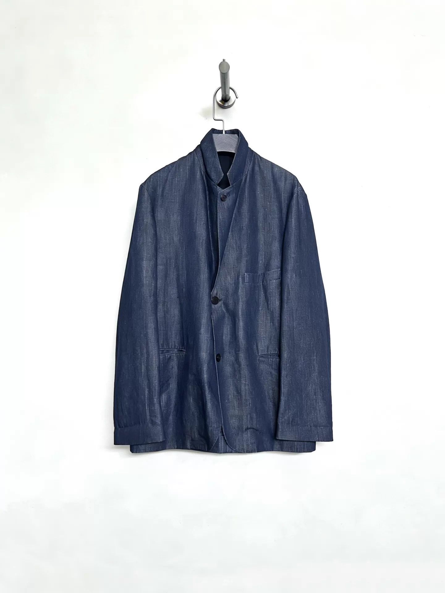 Lemaire LEMAIRE SS14 Runway Minimal Indigo Linen-Cotton Blazer Size 3 Size US L / EU 52-54 / 3 - 2 Thumbnail