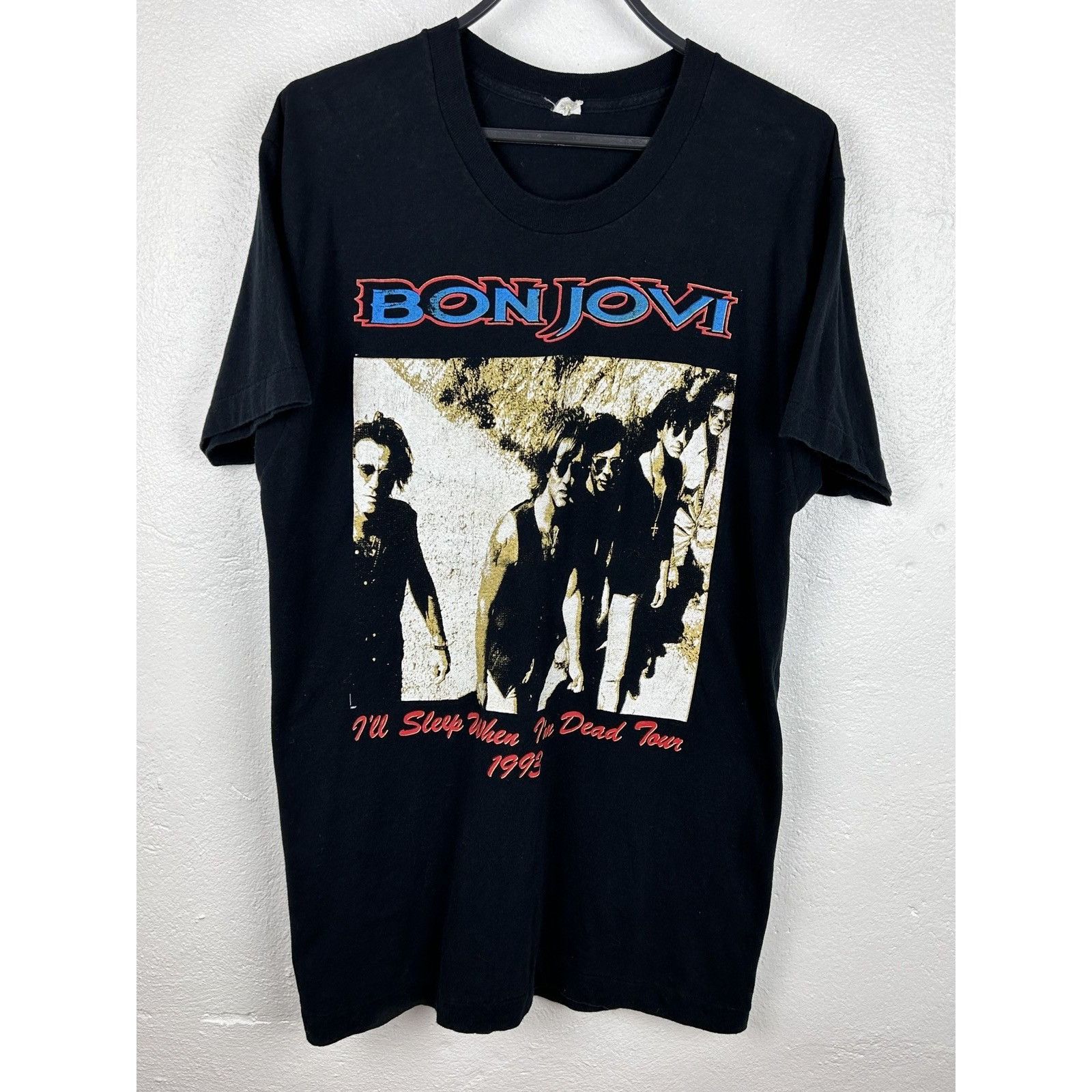 90s Vintage Bon Jovi 1993 I'll Sleep When I'm Dead T-Shirt