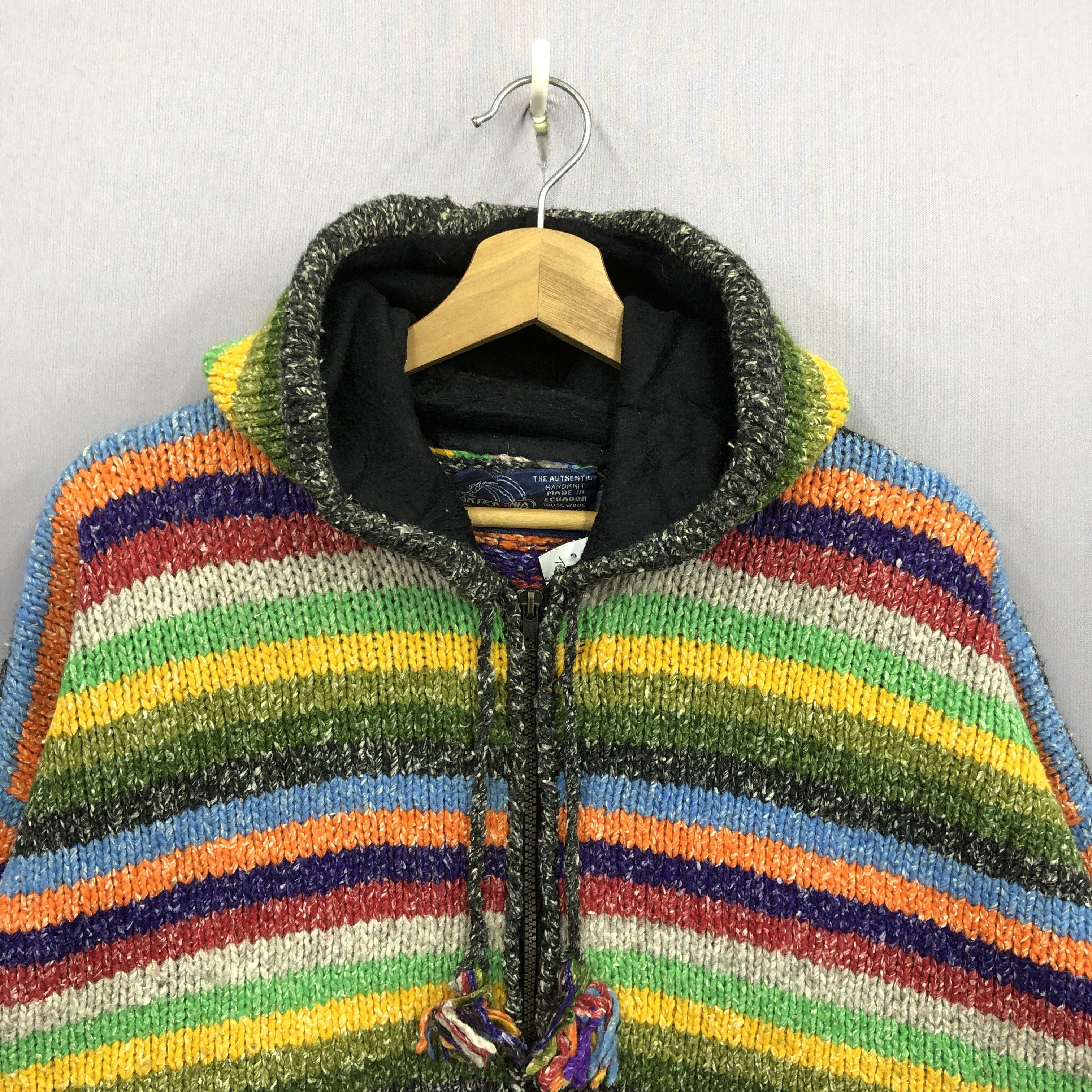 Homespun Knitwear × Vintage Vintage Artesania Handknit Knitwear Zipper Hoodie Sweater Size US M / EU 48-50 / 2 - 5 Thumbnail
