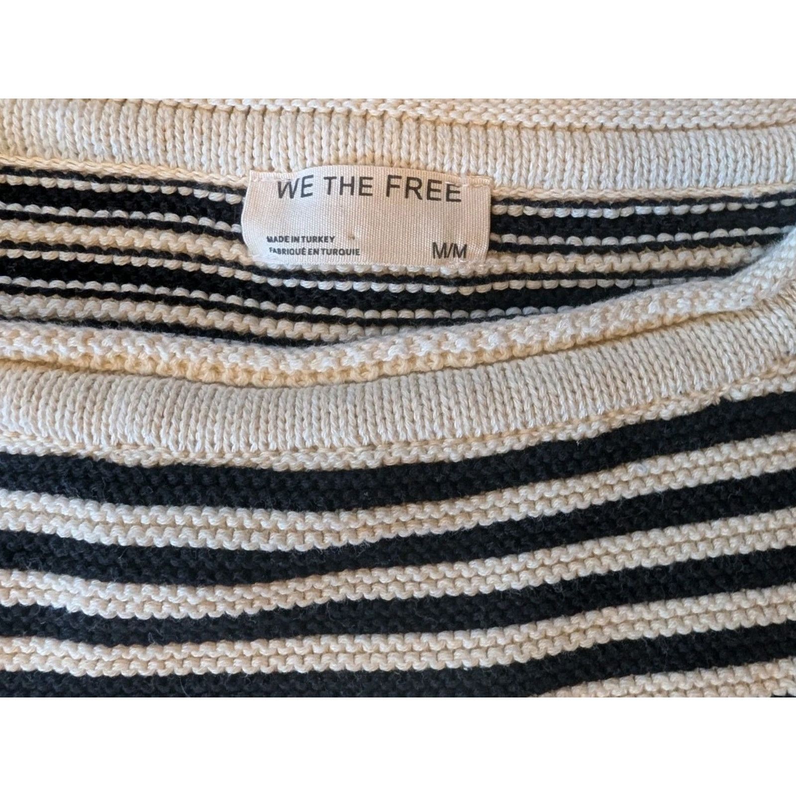 Free People We The Free Asher pullover Black Combo Med Long Sleeve Size M / US 6-8 / IT 42-44 - 2 Thumbnail