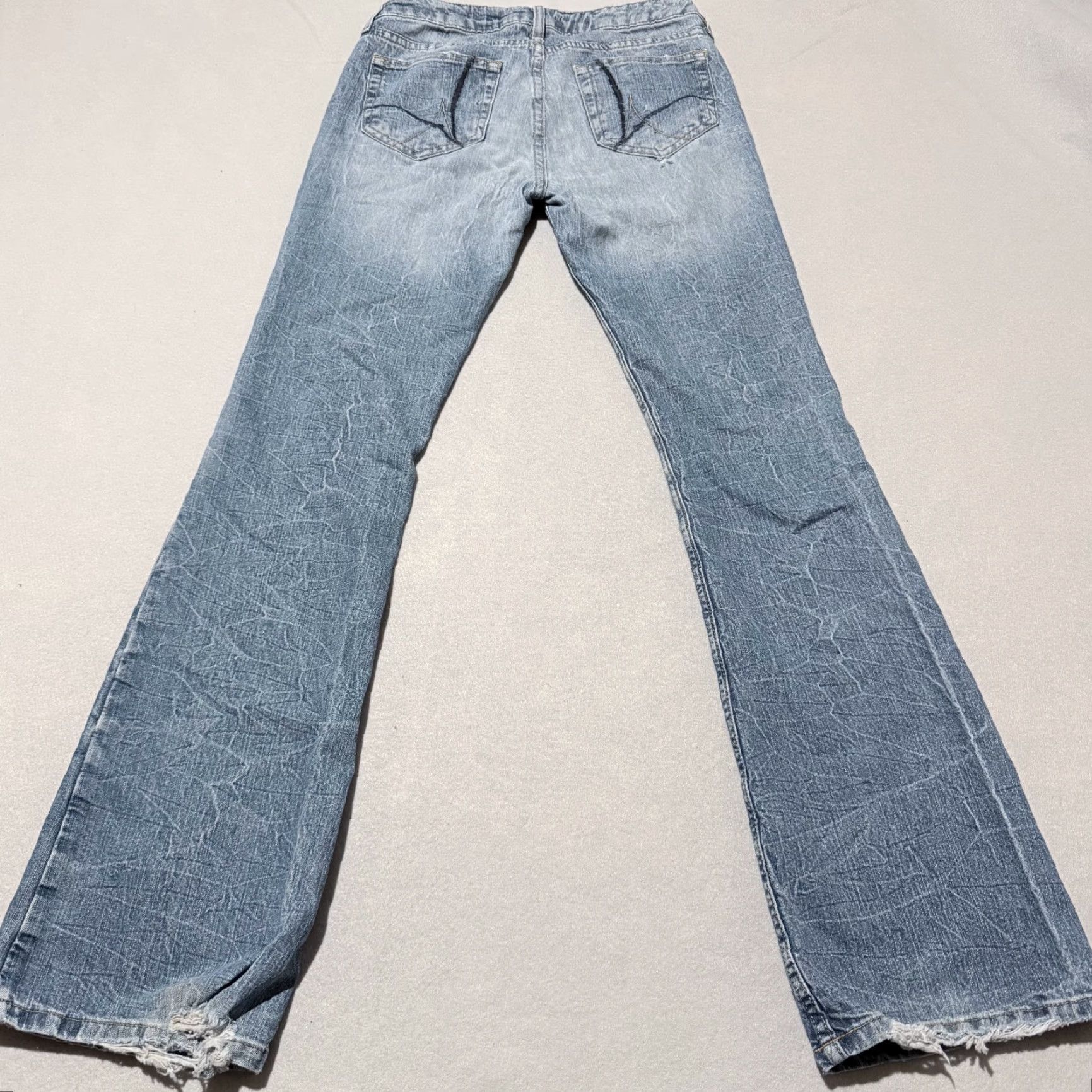 Vintage VINTAGE Arizona Jean Co Flare Jeans Women Blue Low Rise 5 Pocket Denim Stretch 90s Y2K Womens Size 27" / US 4 / IT 40 - 2 Thumbnail
