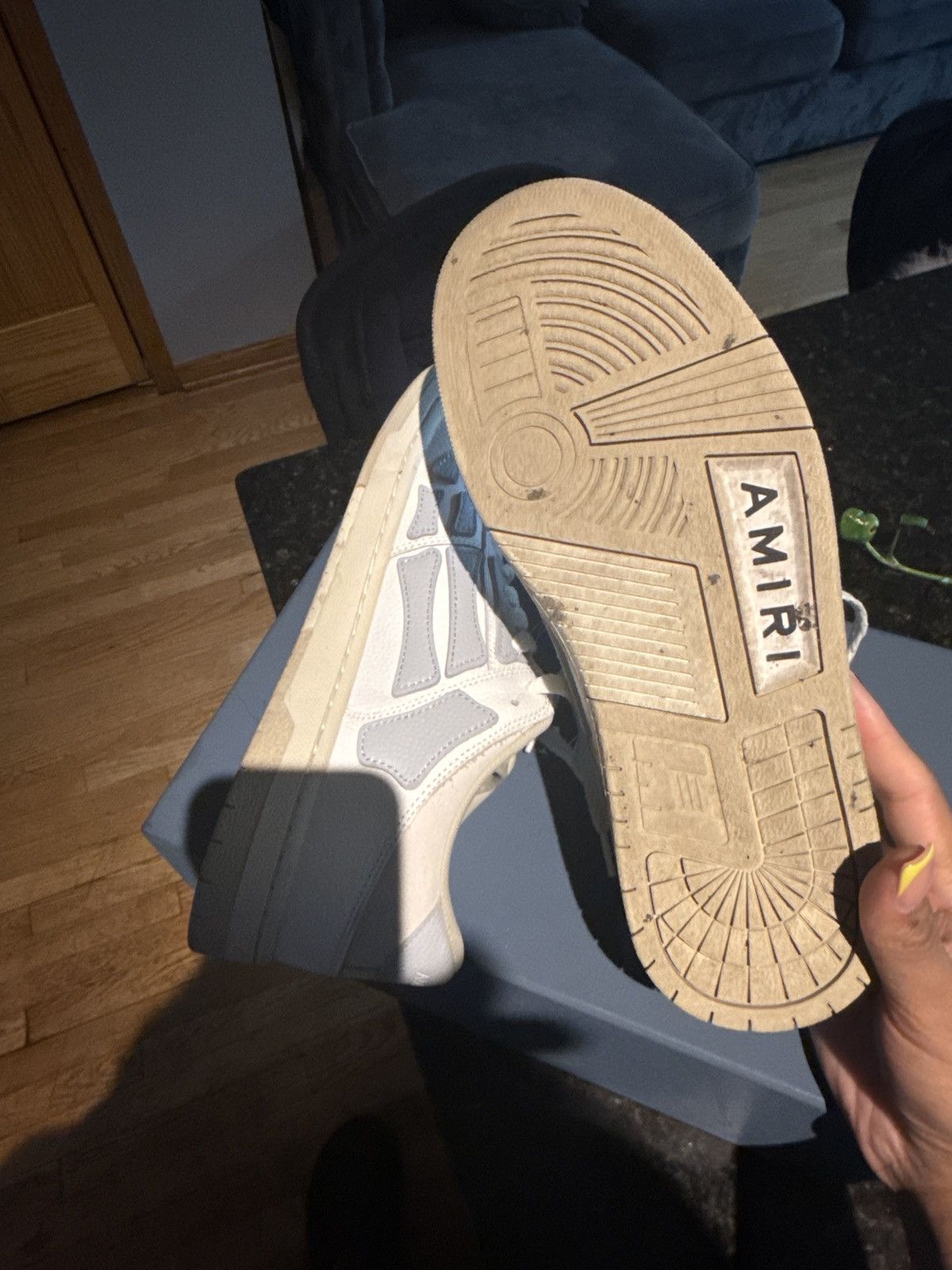 Amiri Amiri White and Grey Low Top Skeleton Sneakers Size US 10 / EU 43 - 4 Thumbnail